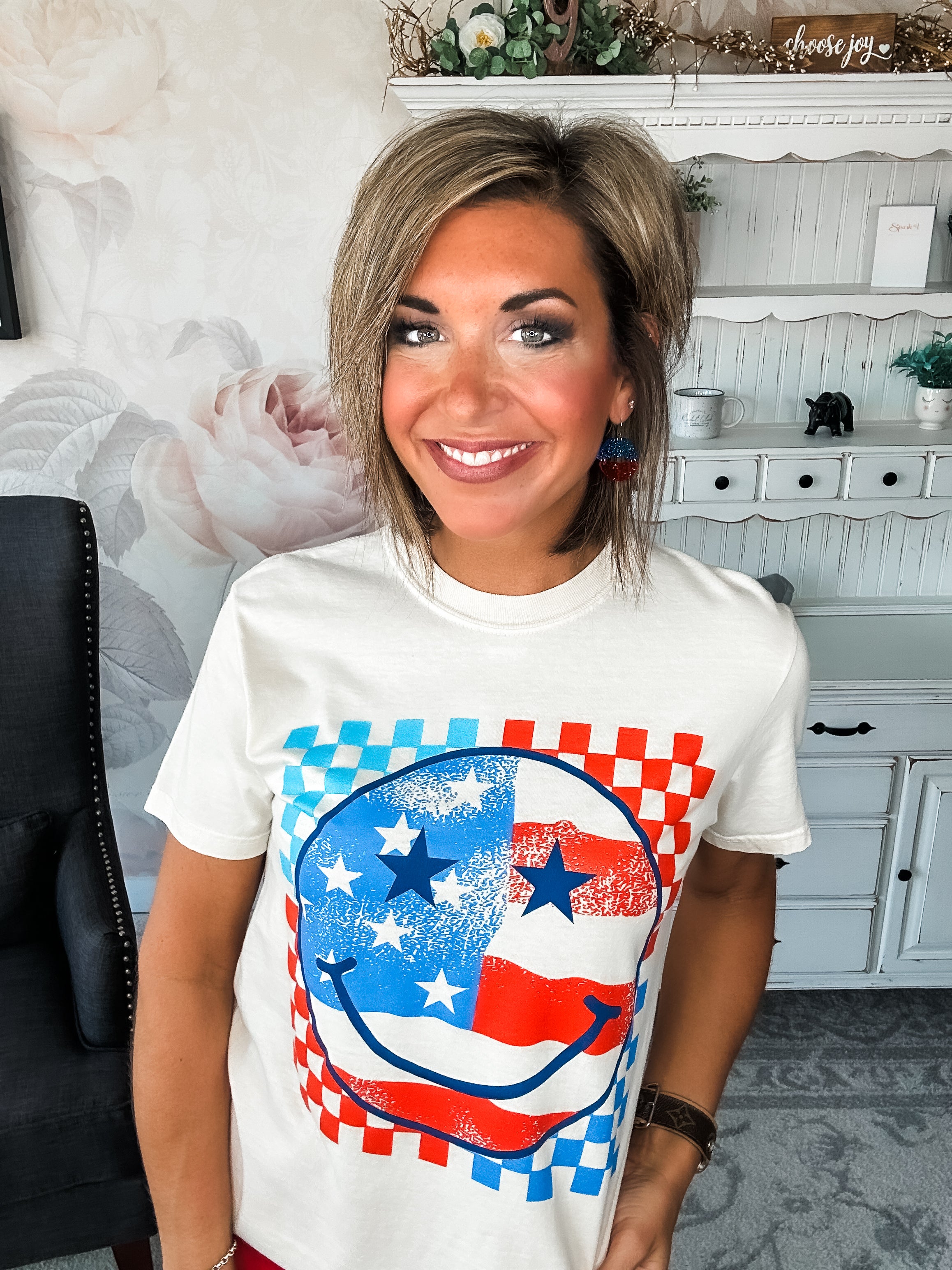 Patriotic Smiley Graphic Tee