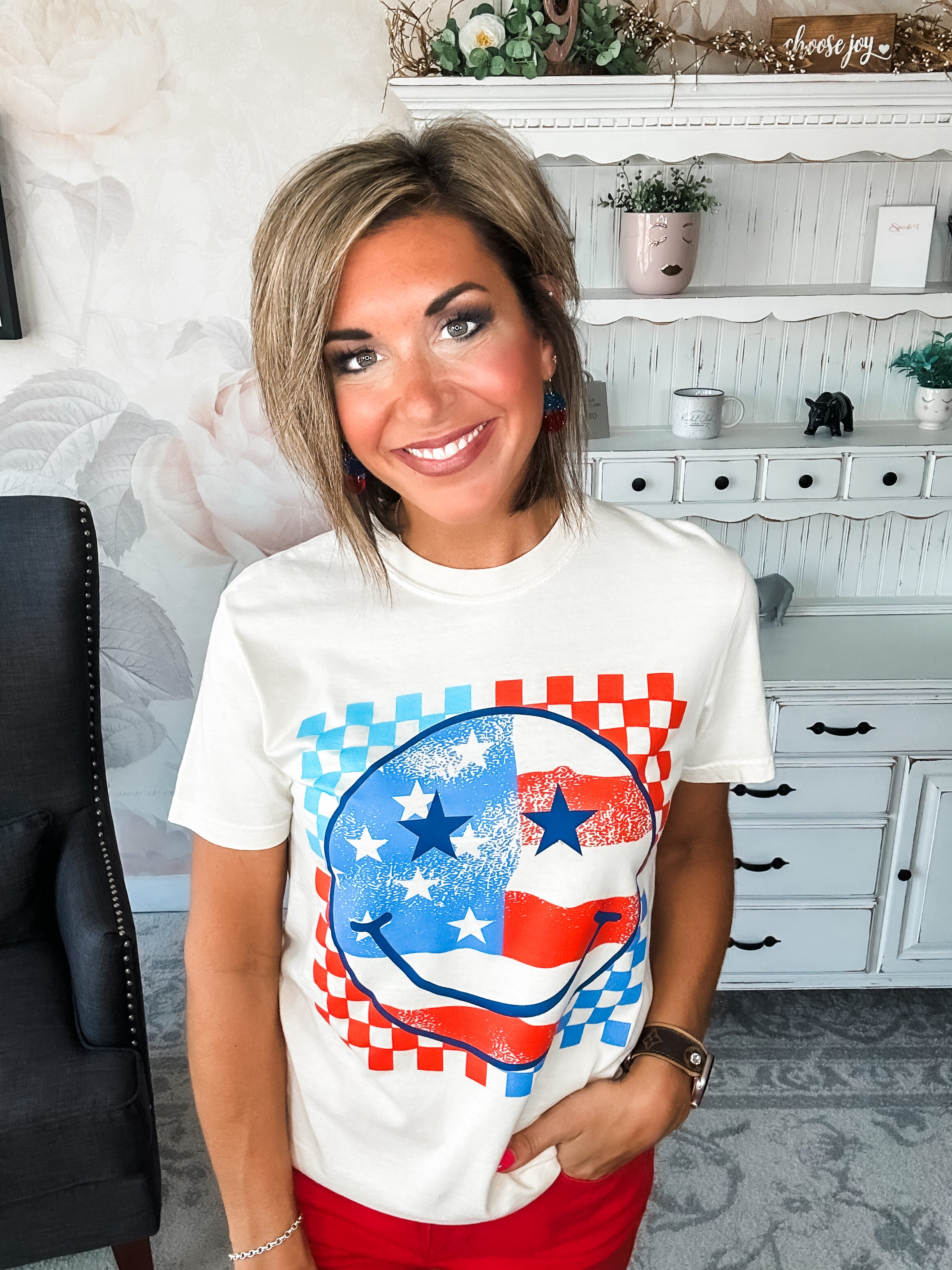 Patriotic Smiley Graphic Tee