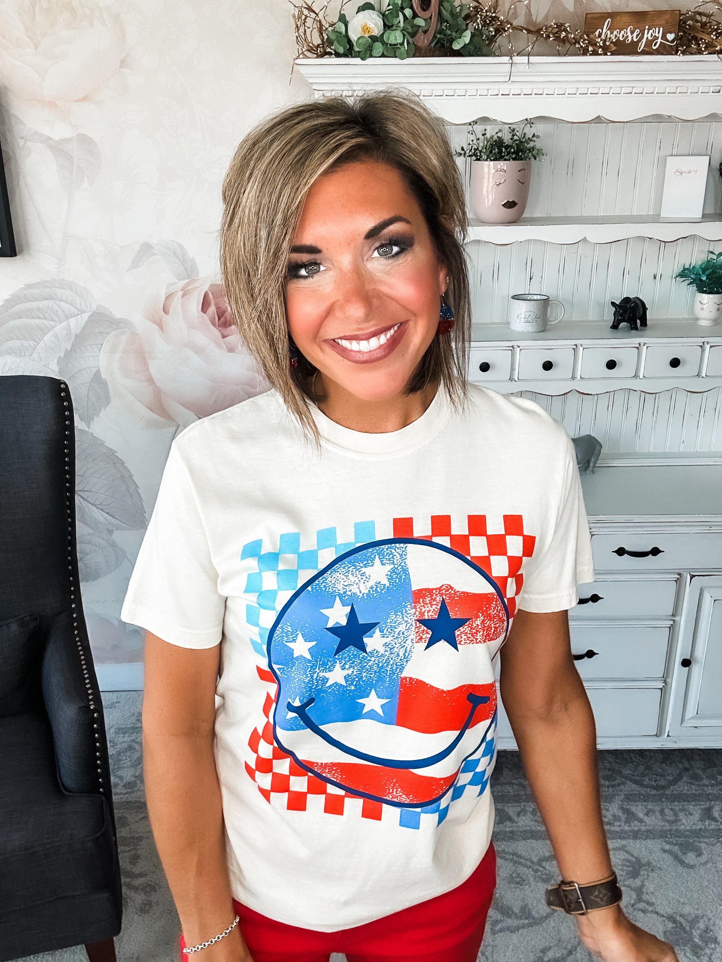 Patriotic Smiley Graphic Tee