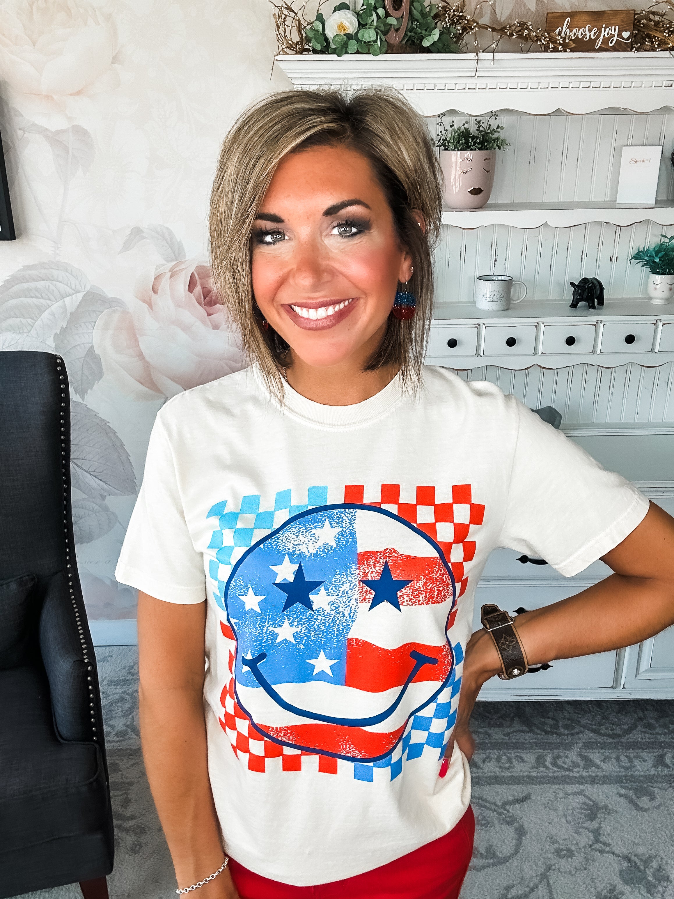 Patriotic Smiley Graphic Tee