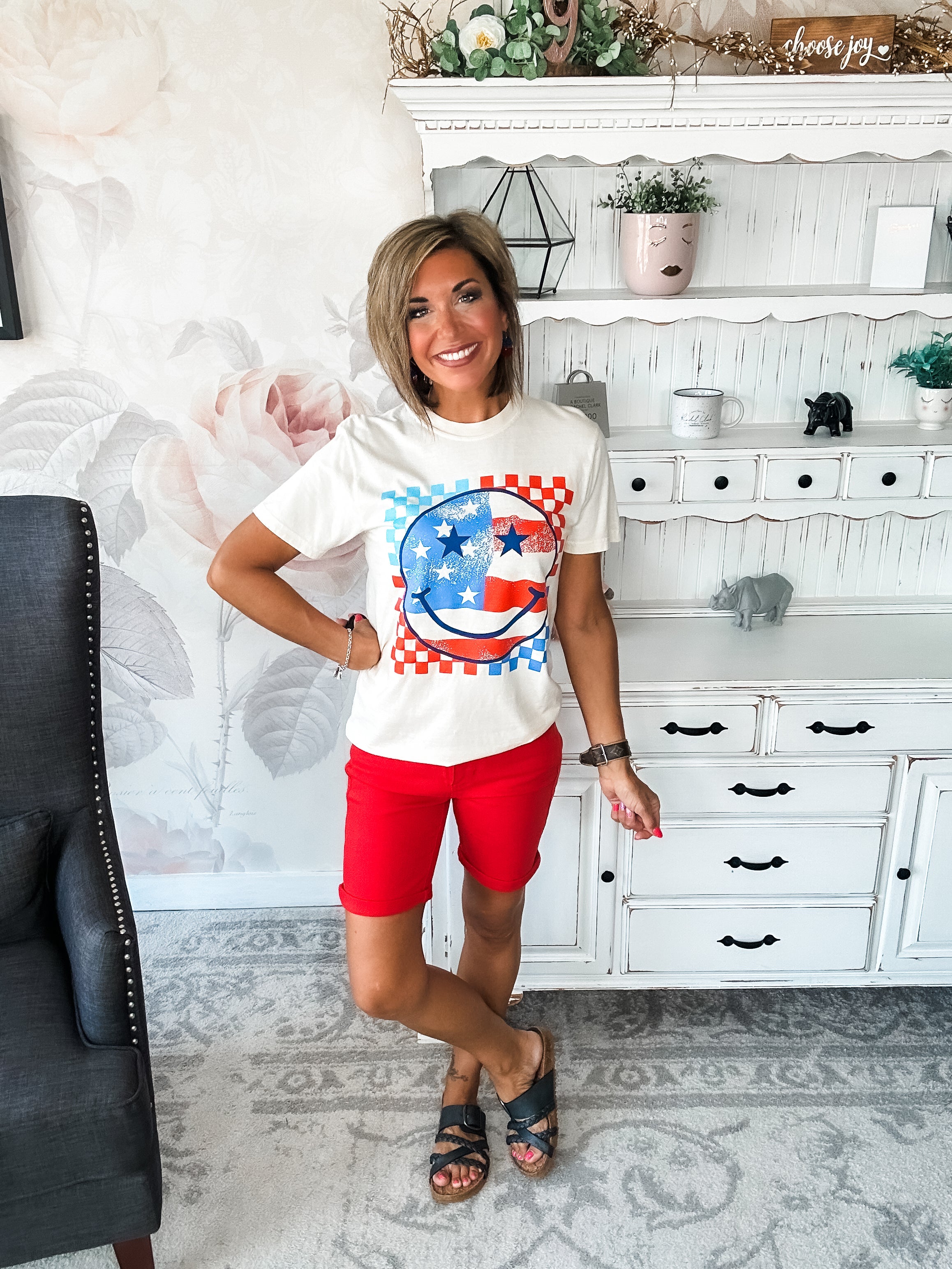 Patriotic Smiley Graphic Tee