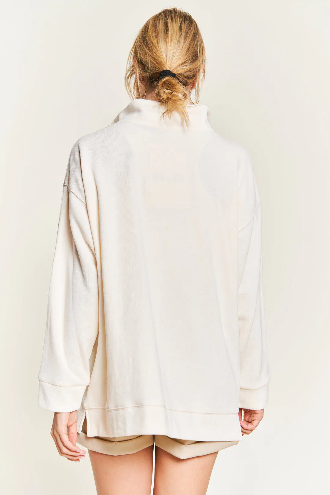 Let's Hang Half Zip Pullover - Cream