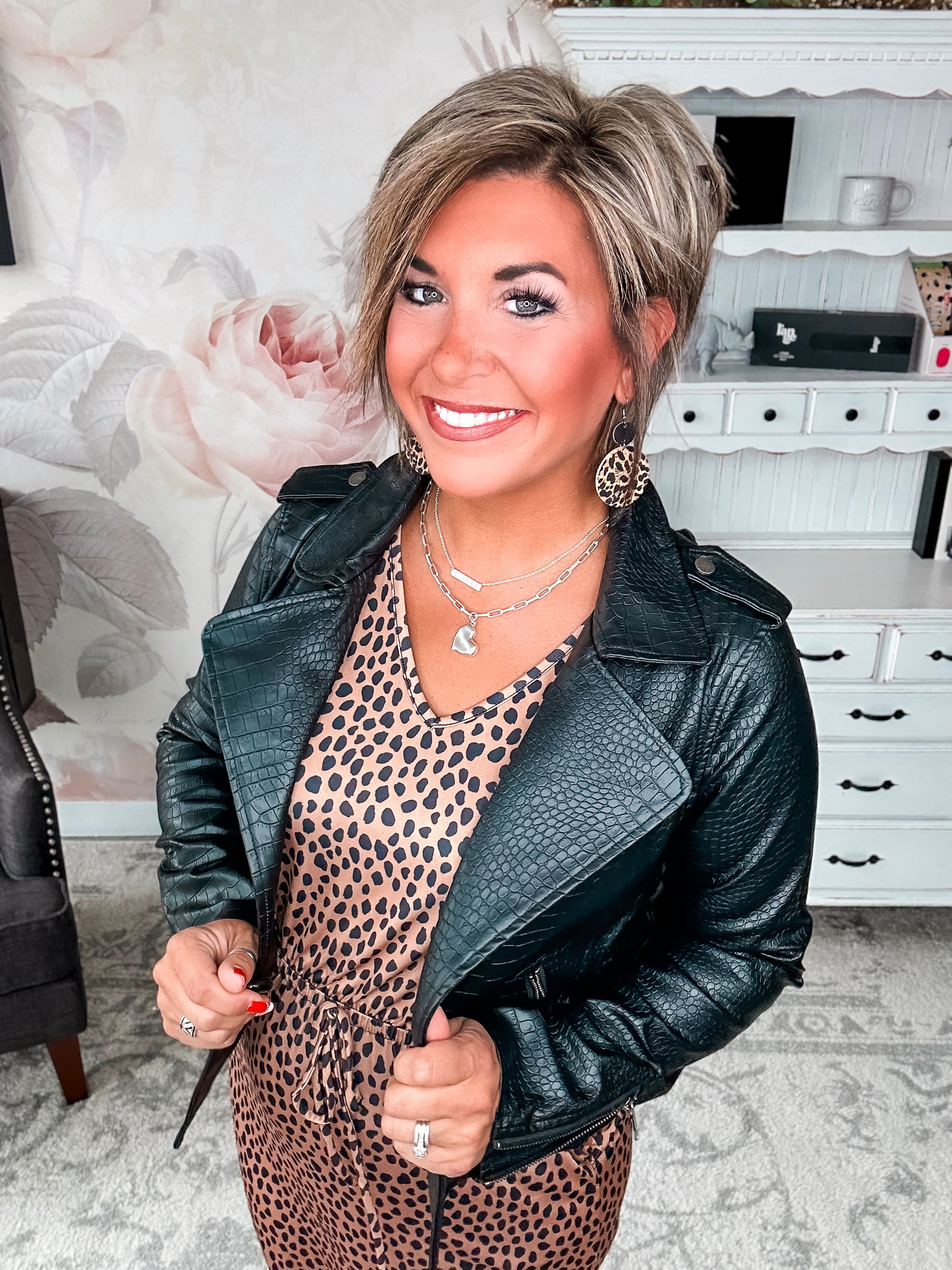 Free to Go Vegan Leather Biker Jacket