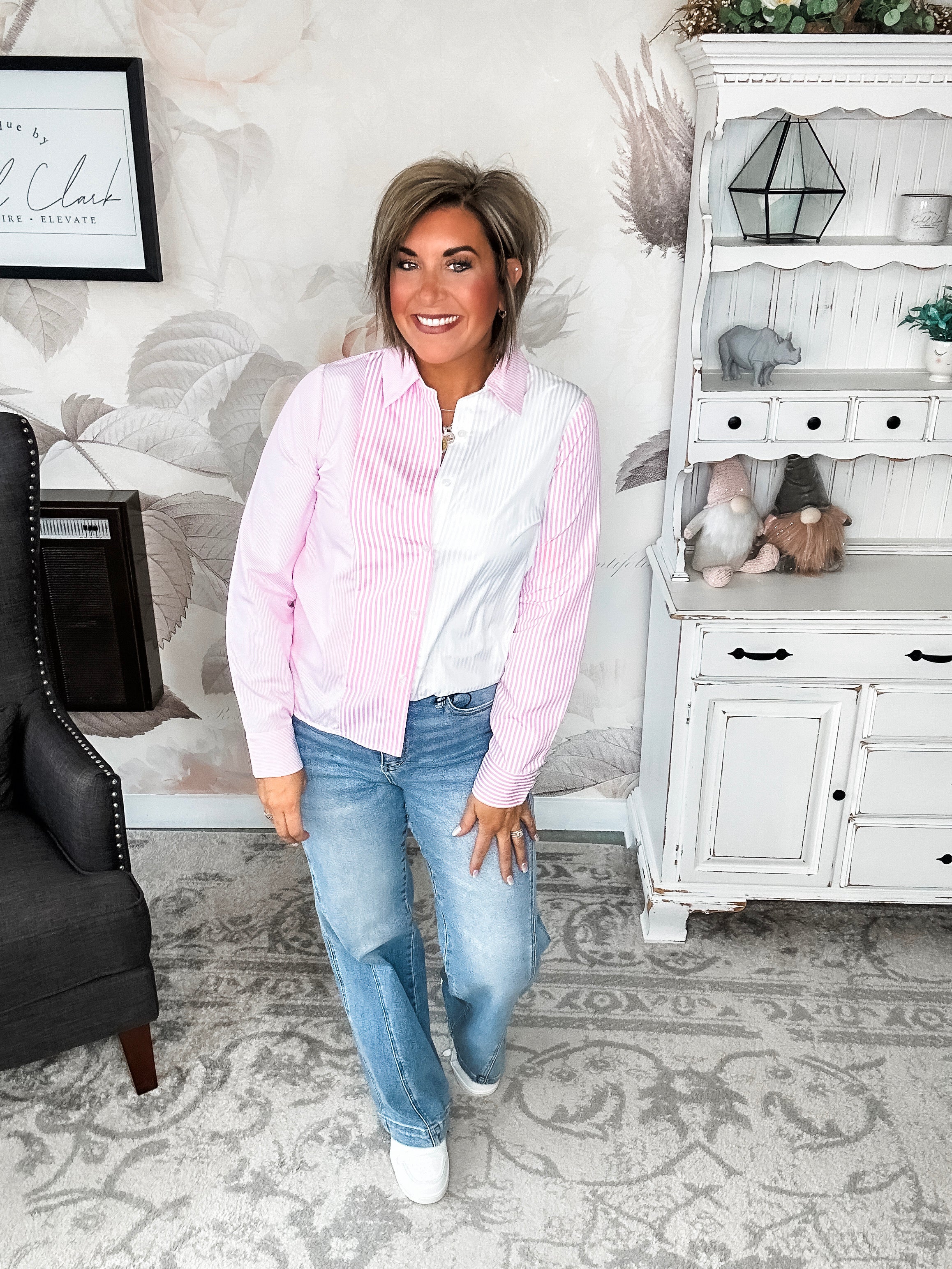 Something About You Colorblock Button Down