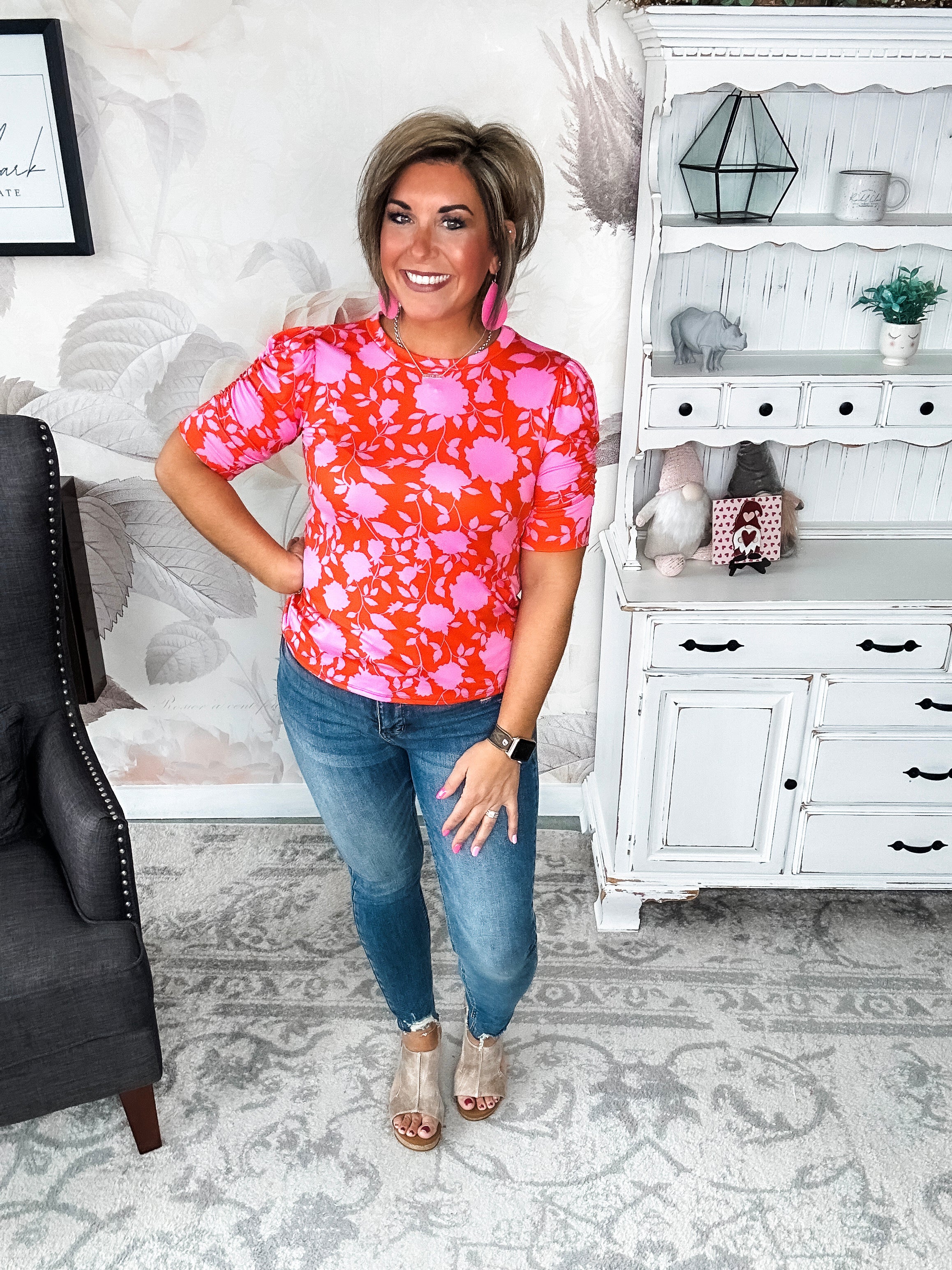 Enchanted To Meet You Top - Pink & Coral