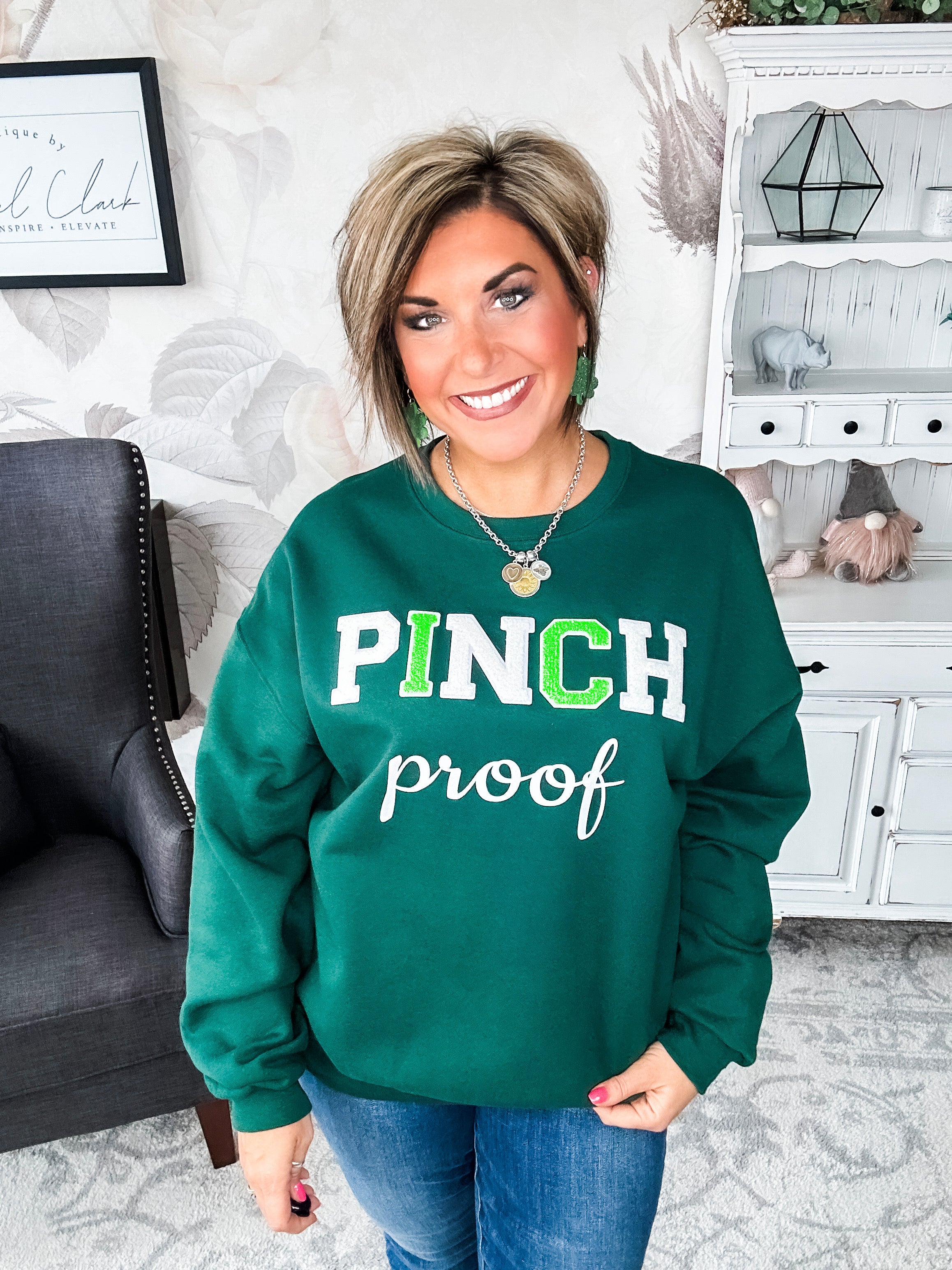 Pinch Proof Chenille Sweatshirt - Dark Green