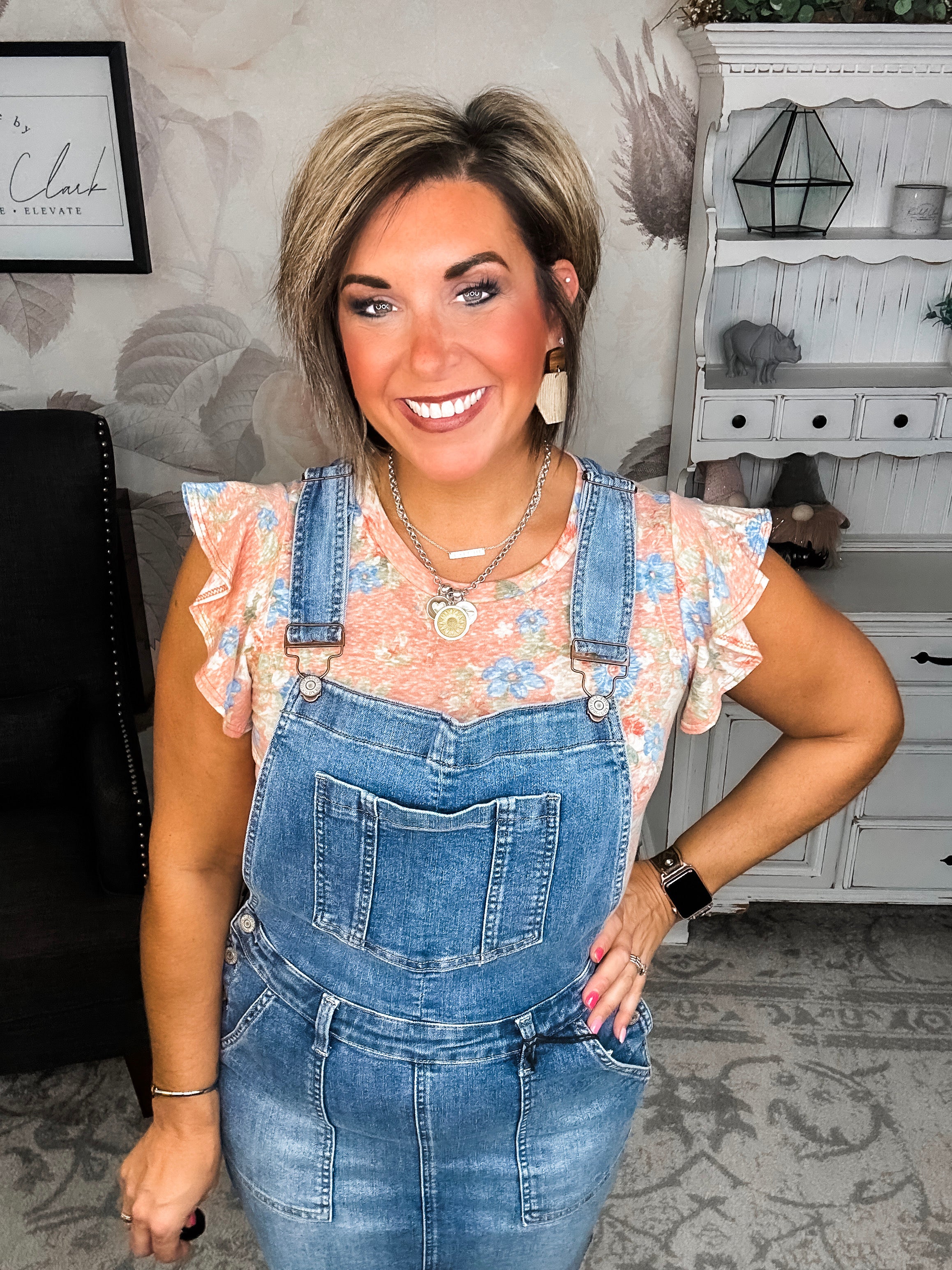 Judy Blue Raw Hem Overall Skirt