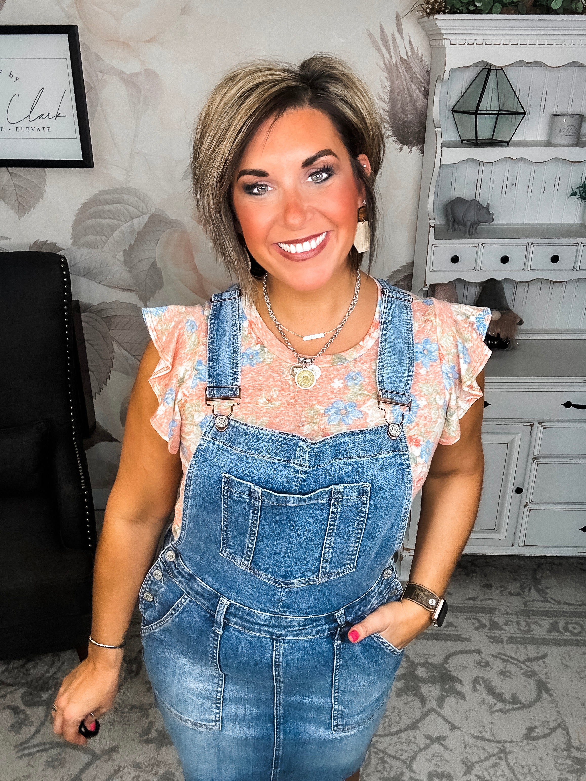 Judy Blue Raw Hem Overall Skirt