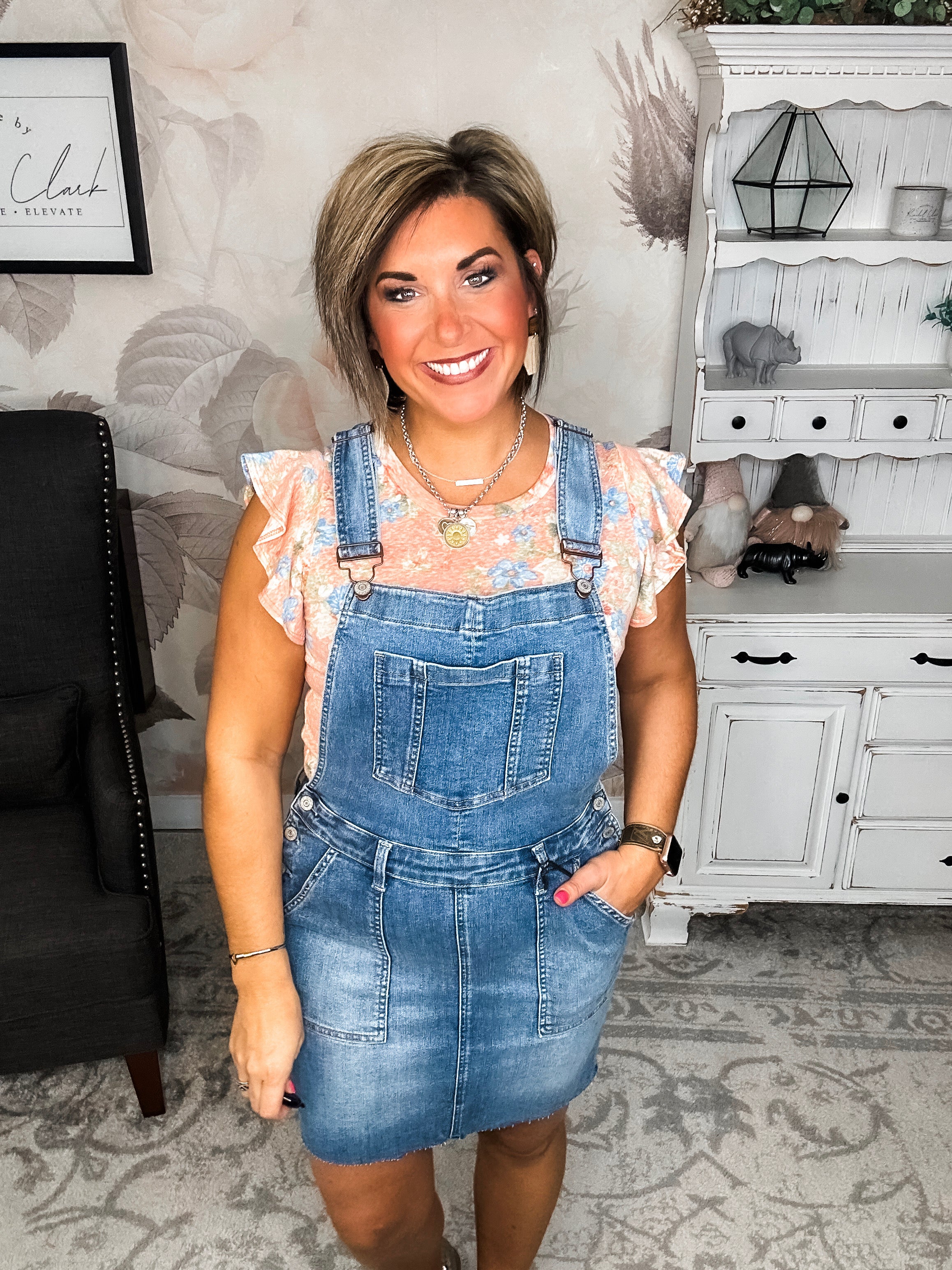 Judy Blue Raw Hem Overall Skirt