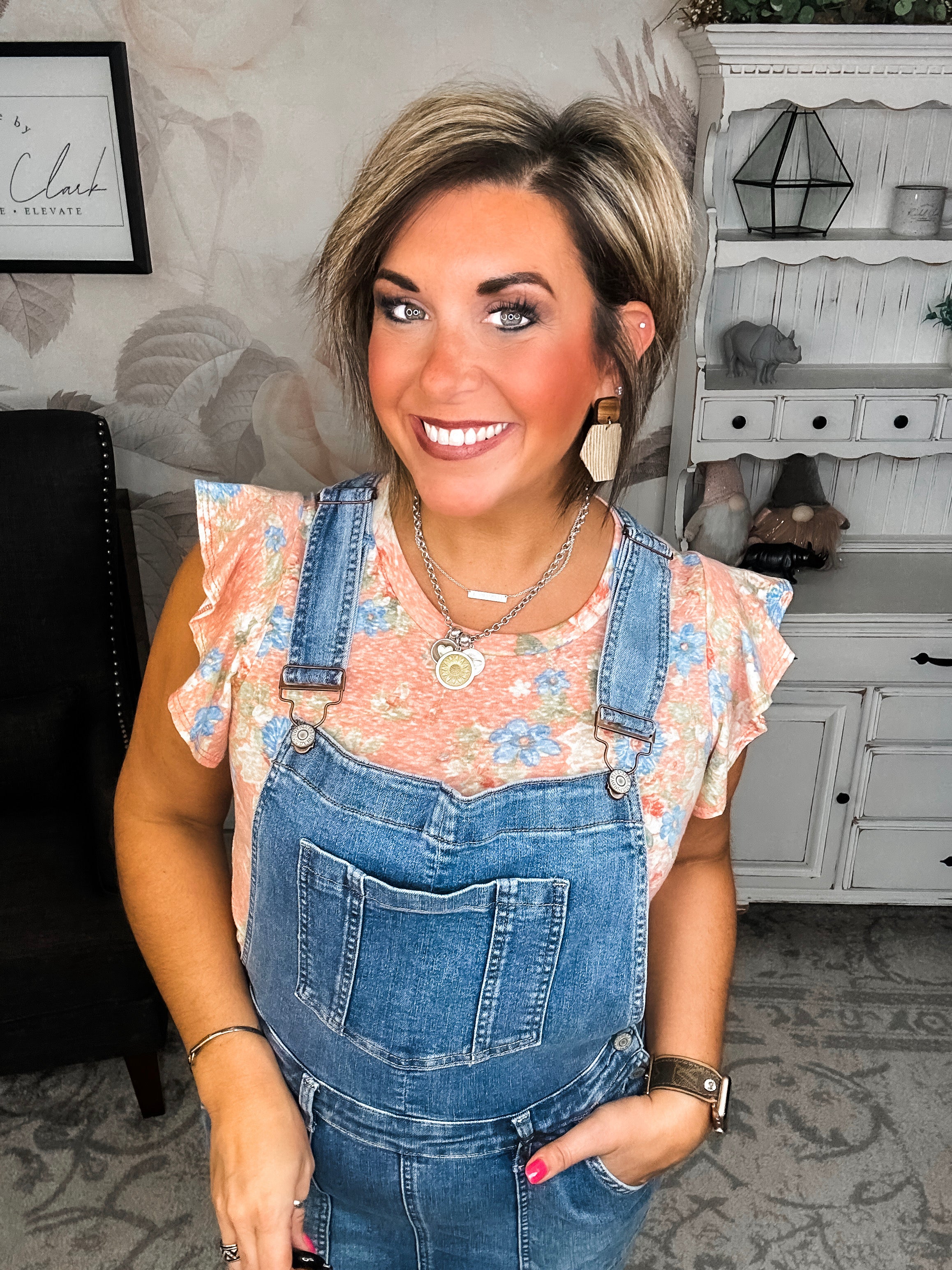 Judy Blue Raw Hem Overall Skirt