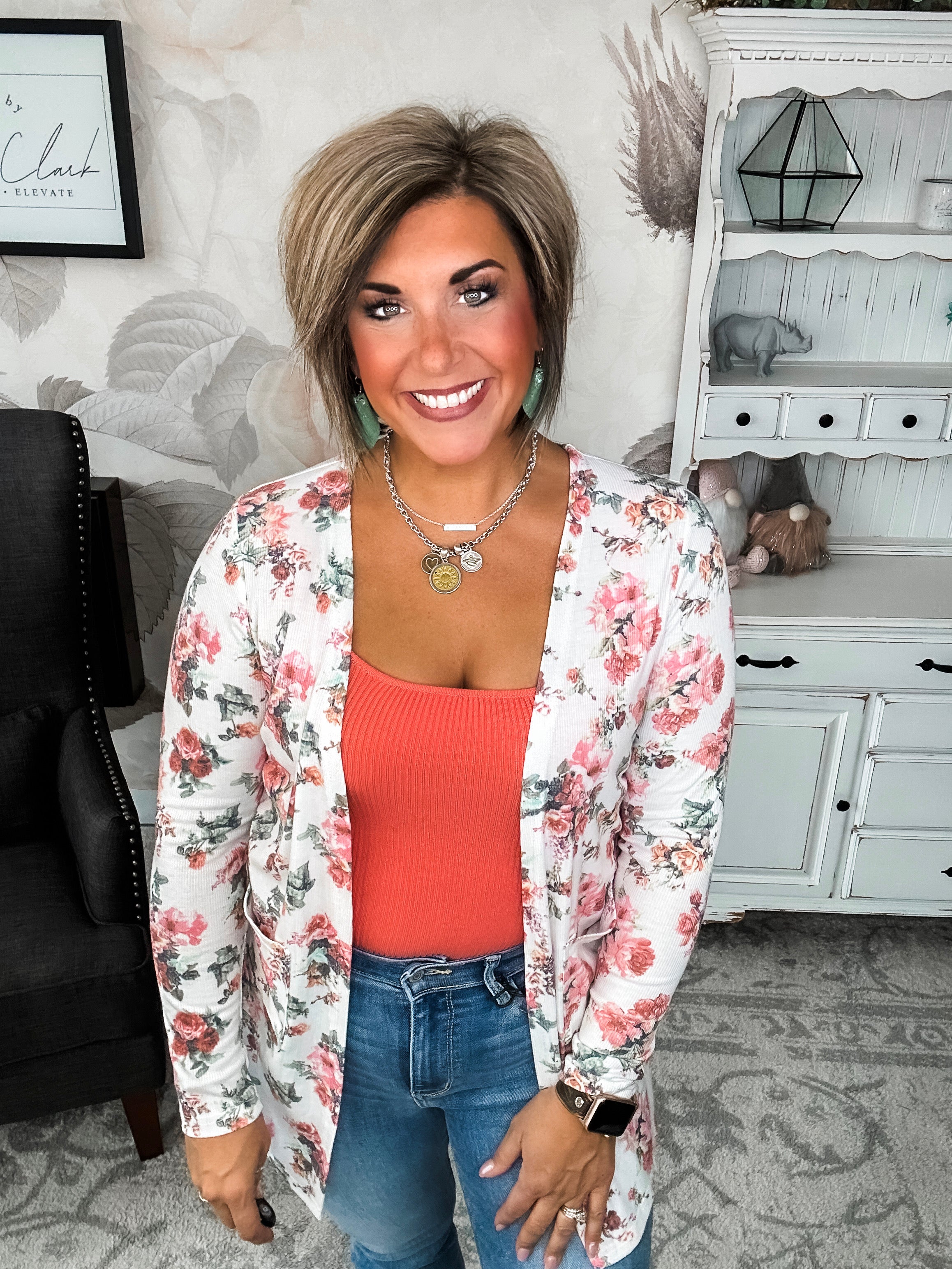 Anytime You Want Floral Cardigan - Ivory