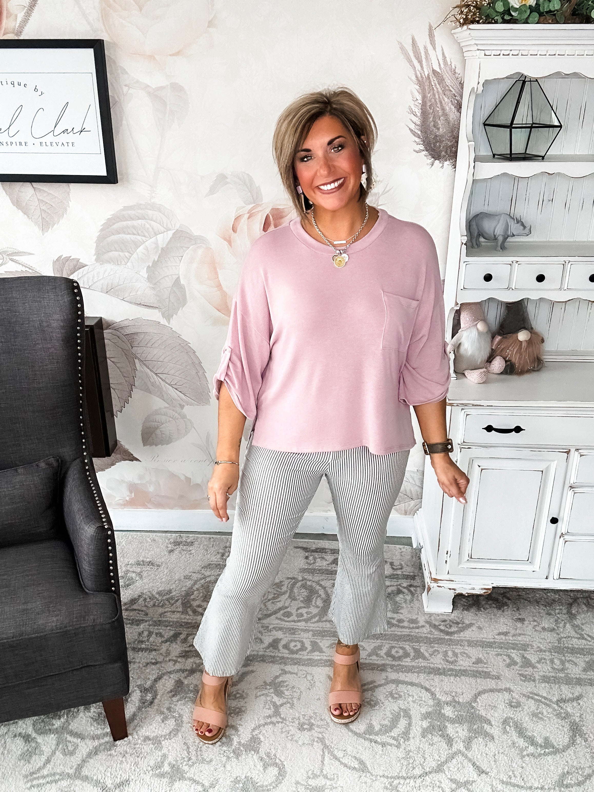 Take Me Away Boxy Top - Mauve