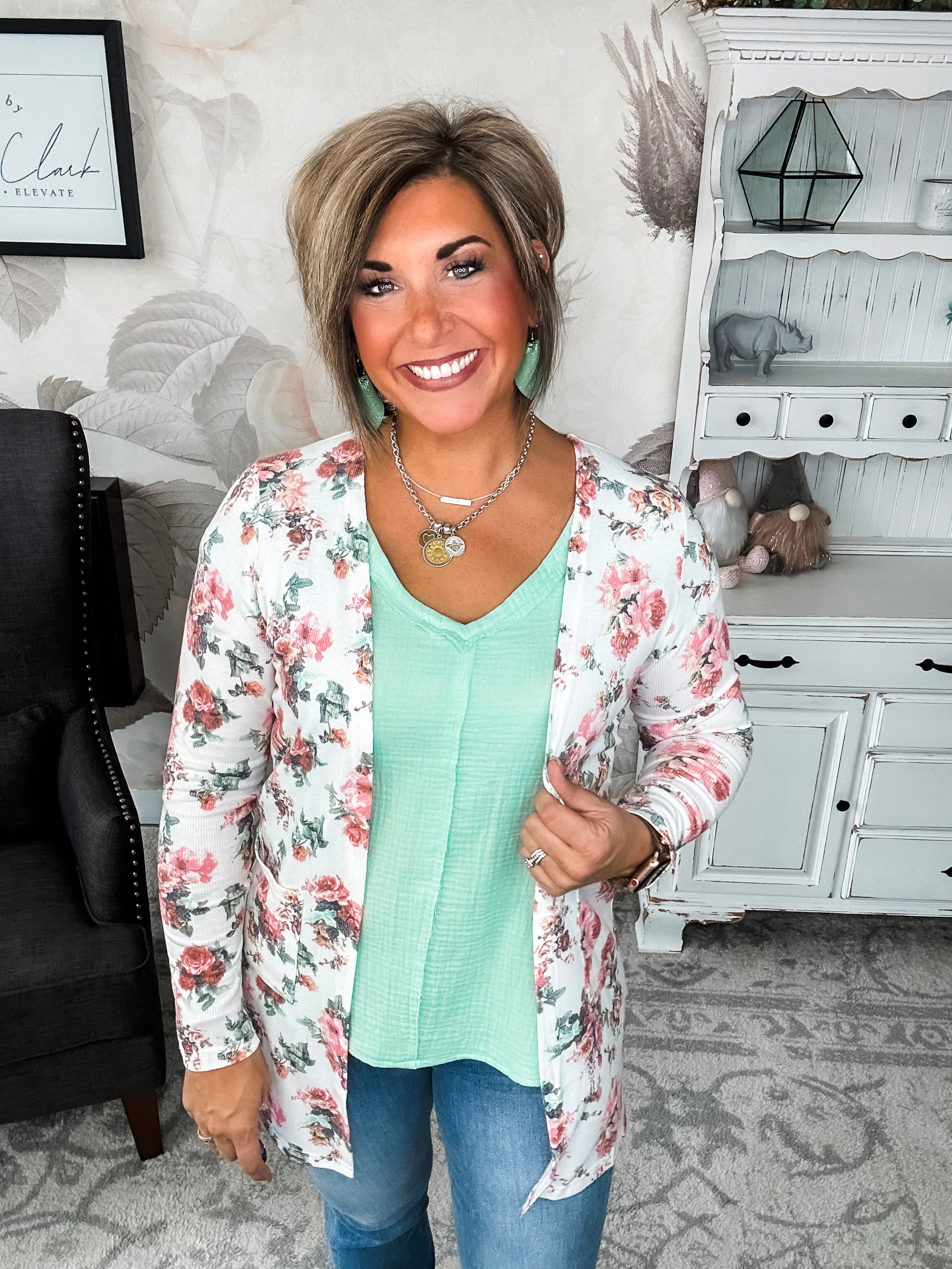 Anytime You Want Floral Cardigan - Ivory