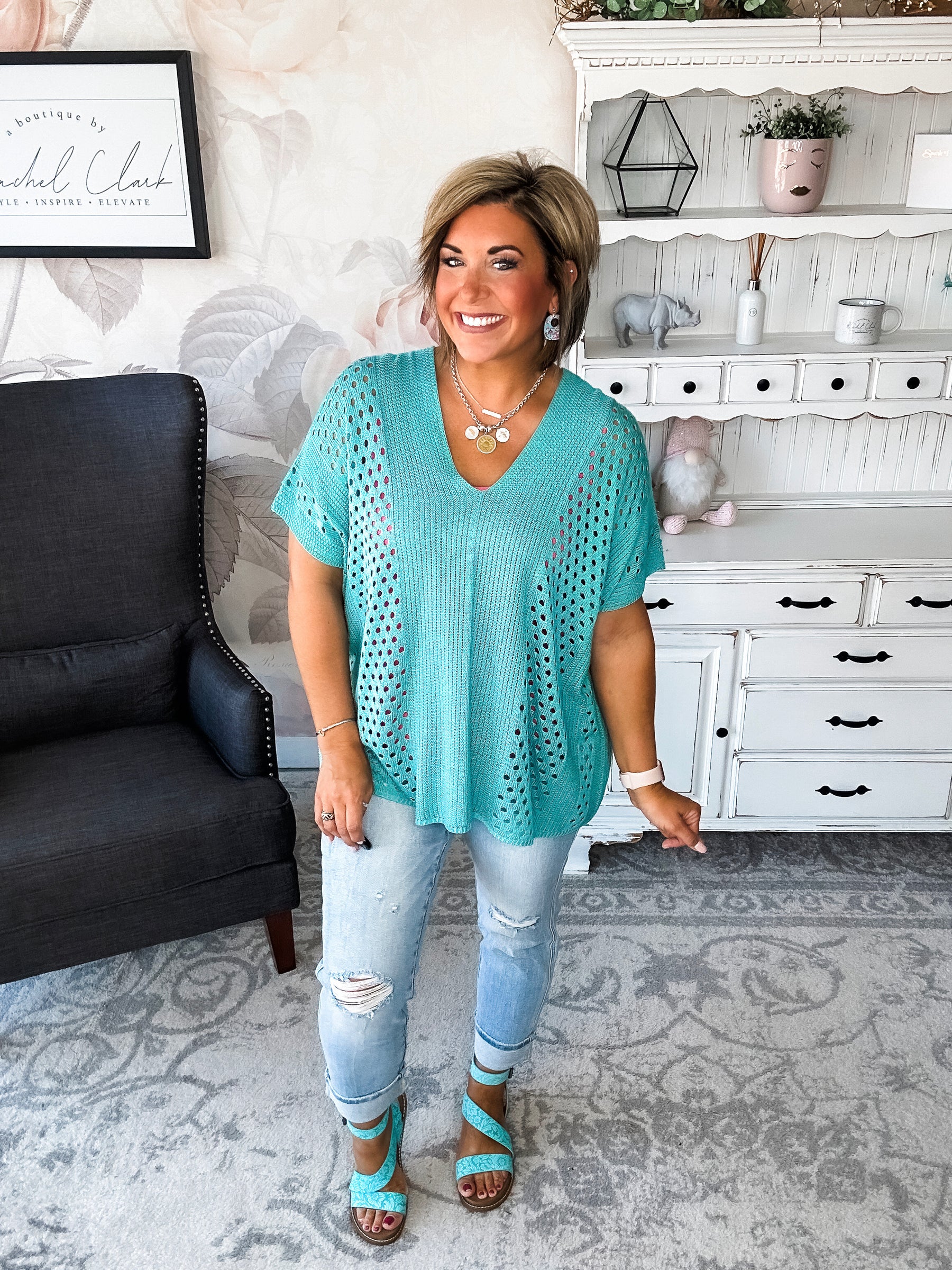Know Your Blessings Pullover Top - Jade