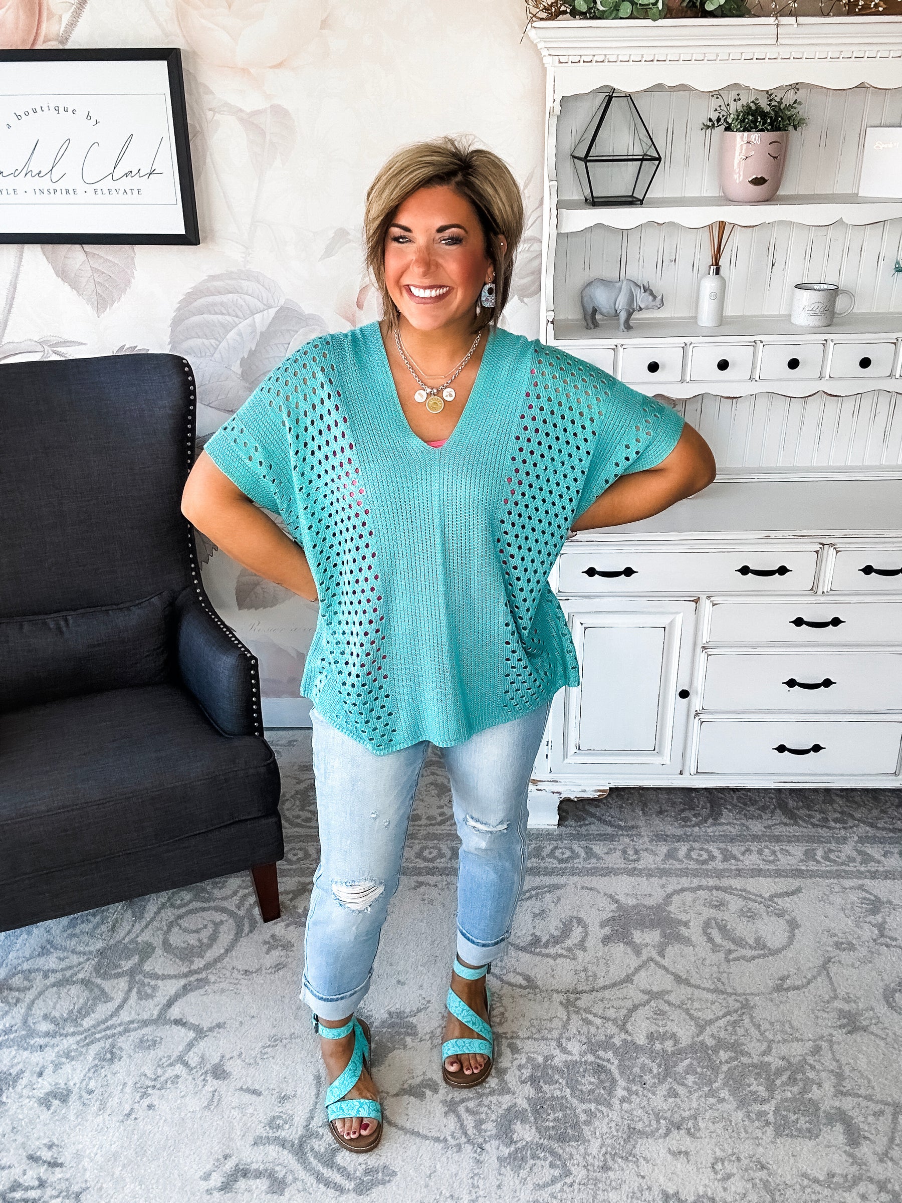 Know Your Blessings Pullover Top - Jade