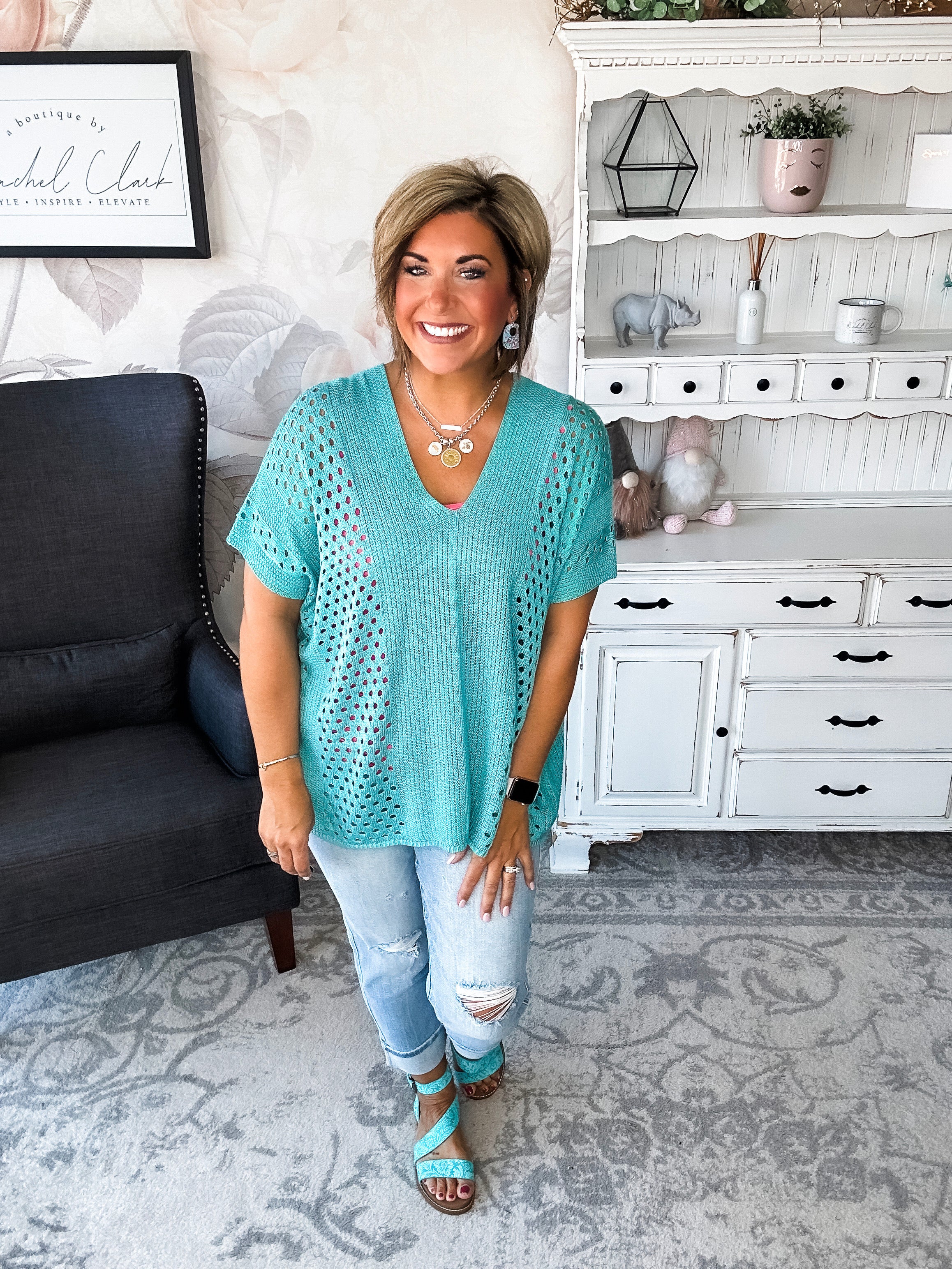 Know Your Blessings Pullover Top - Jade