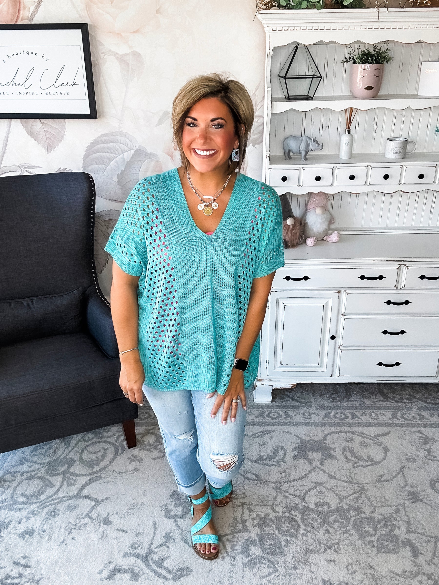 Know Your Blessings Pullover Top - Jade