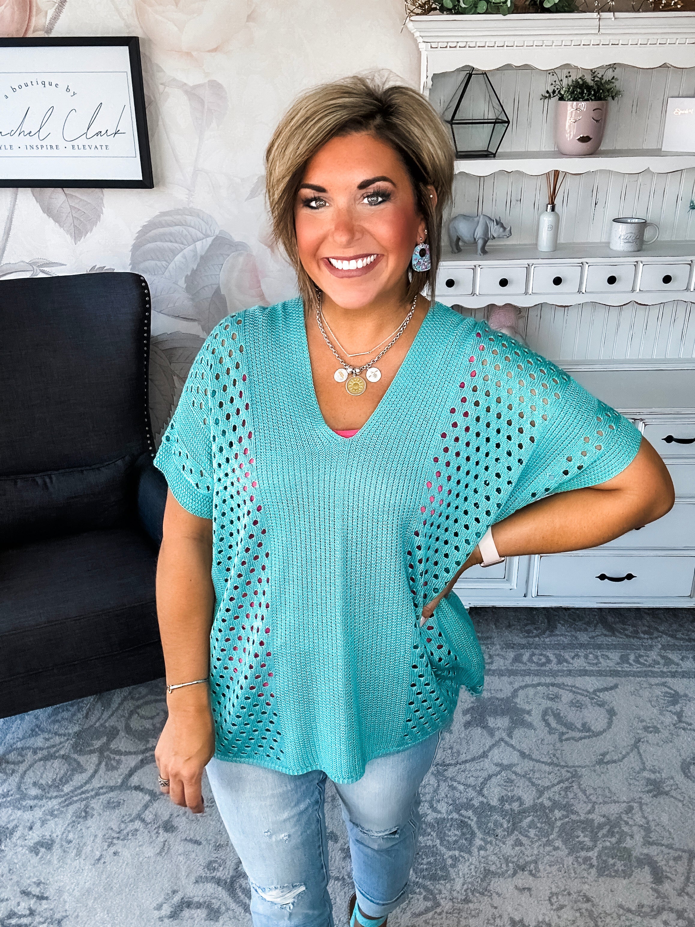 Know Your Blessings Pullover Top - Jade
