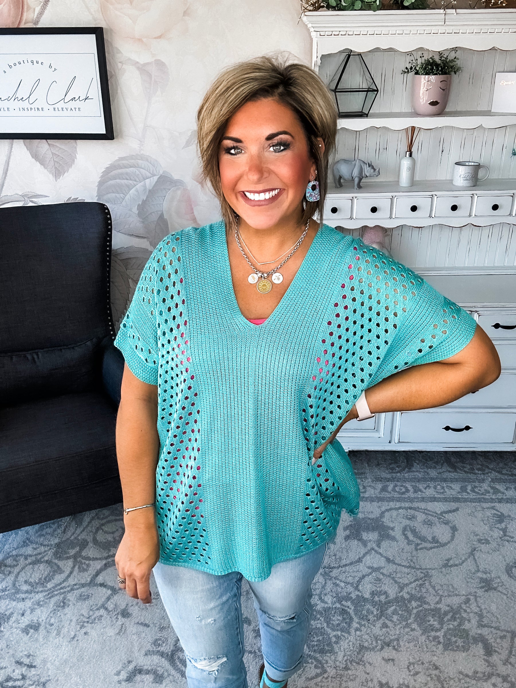 Know Your Blessings Pullover Top - Jade