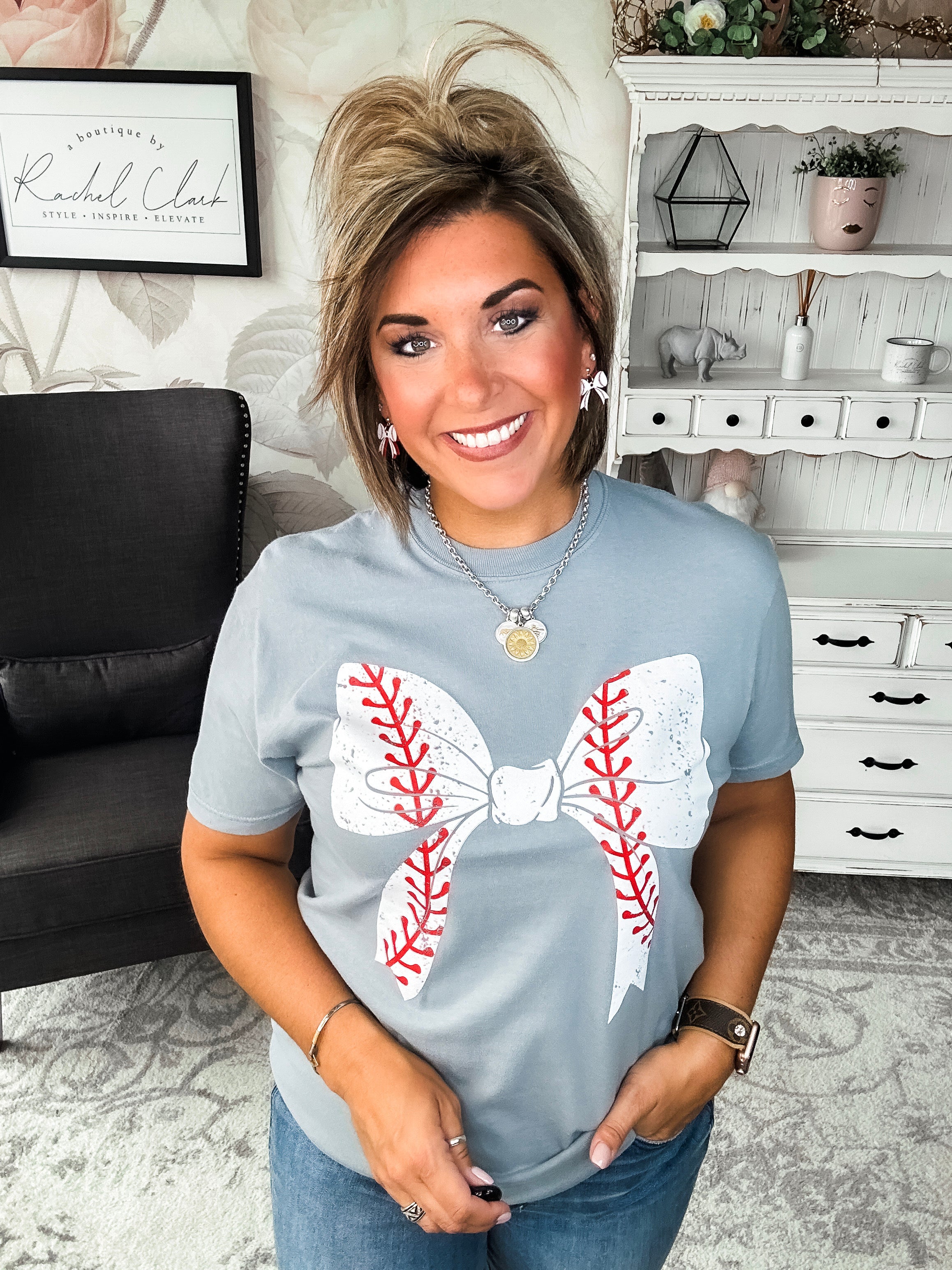 Baseball Bow Graphic Tee