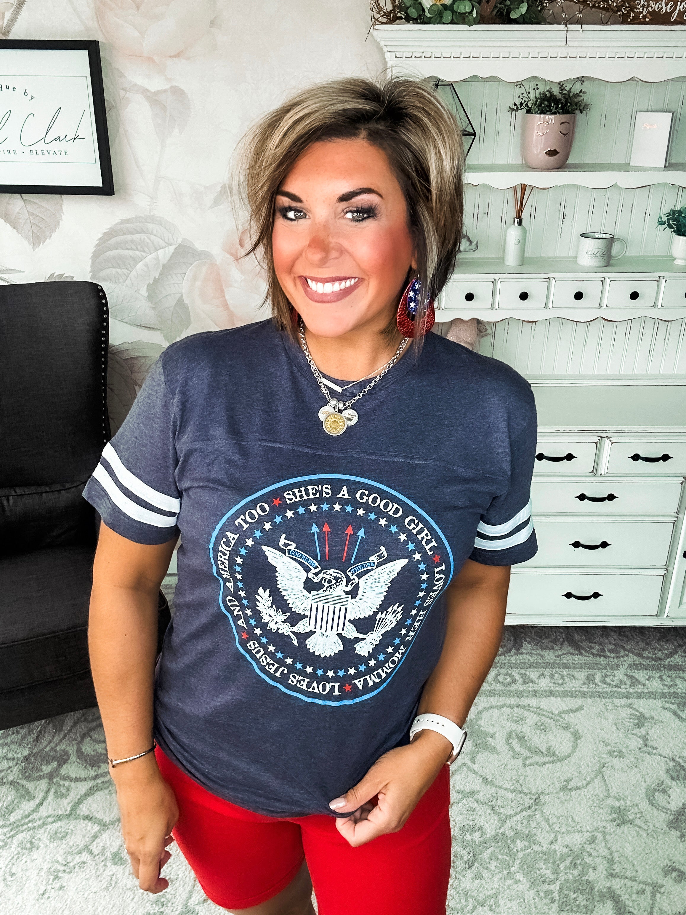 She's a good girl, love her mama, loves Jesus and America too