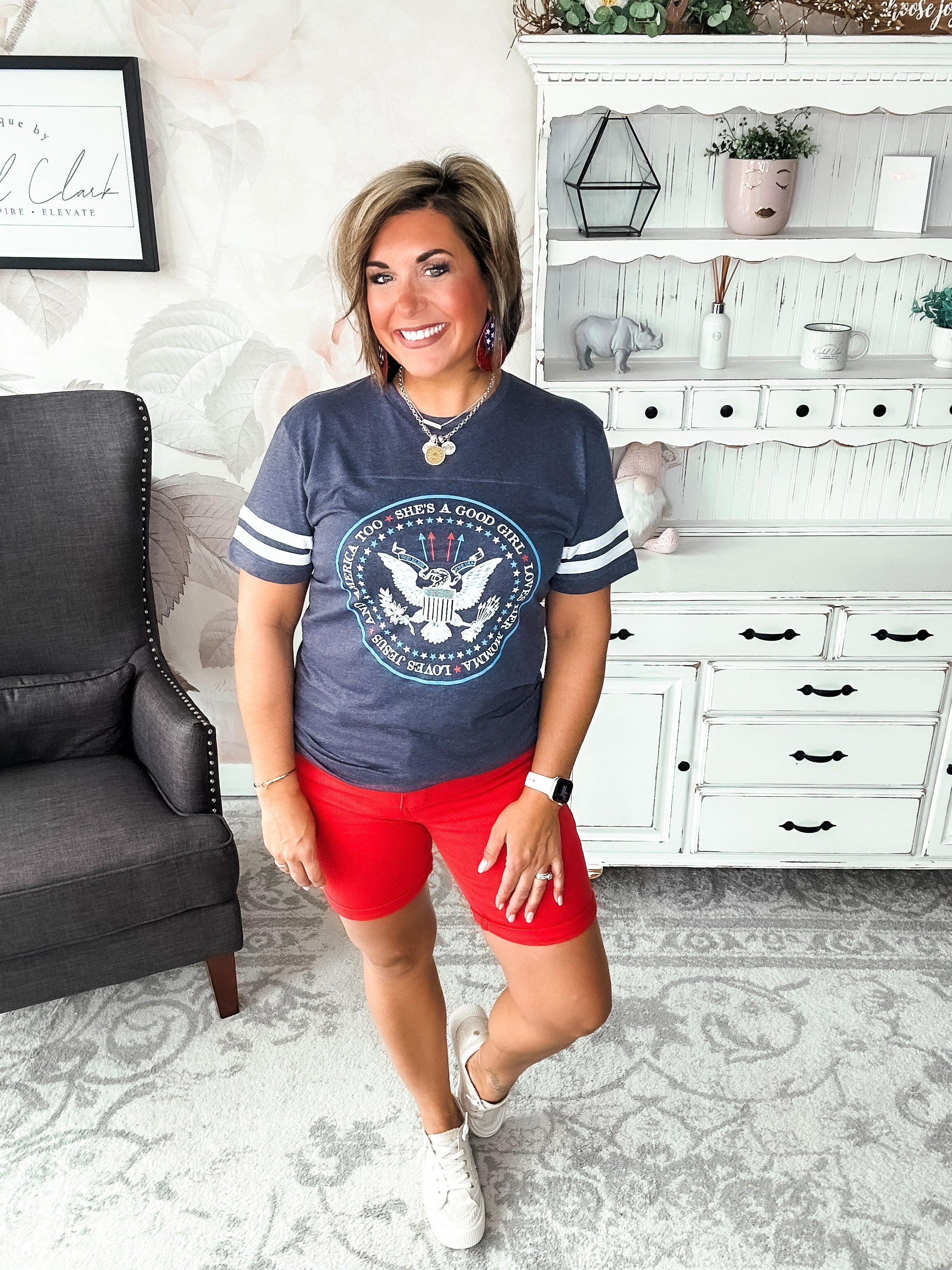 She's a good girl, love her mama, loves Jesus and America too