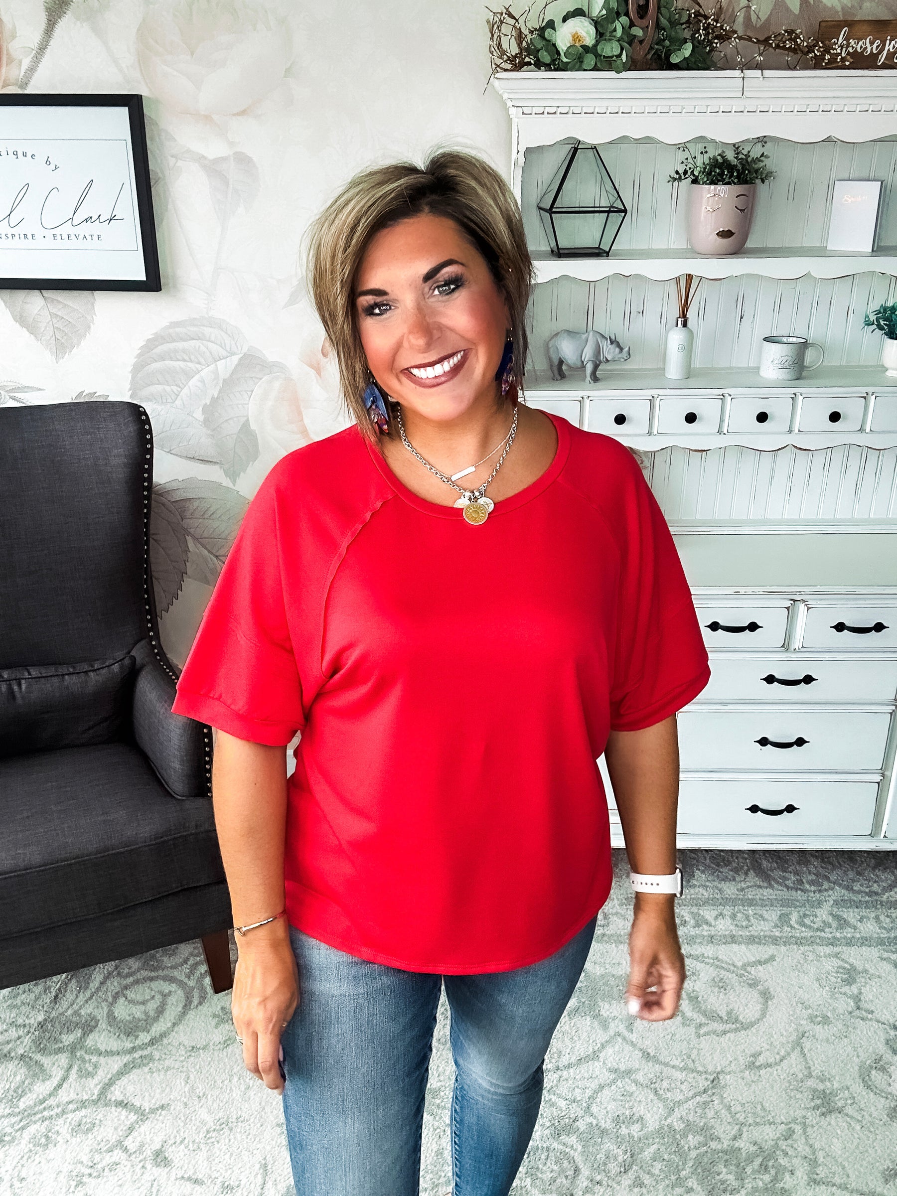Tell Me The Truth Top - Red