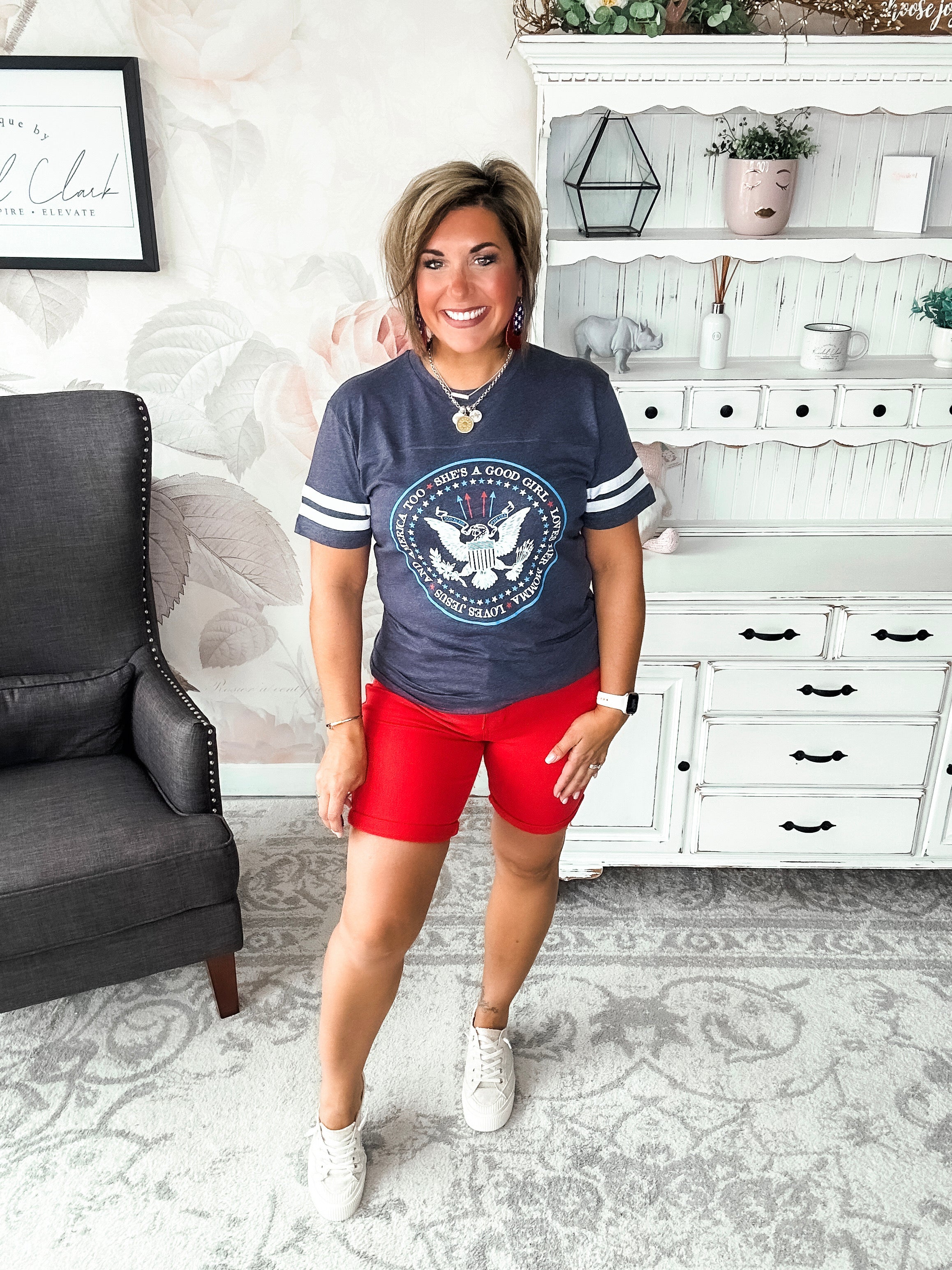 She's a good girl, love her mama, loves Jesus and America too