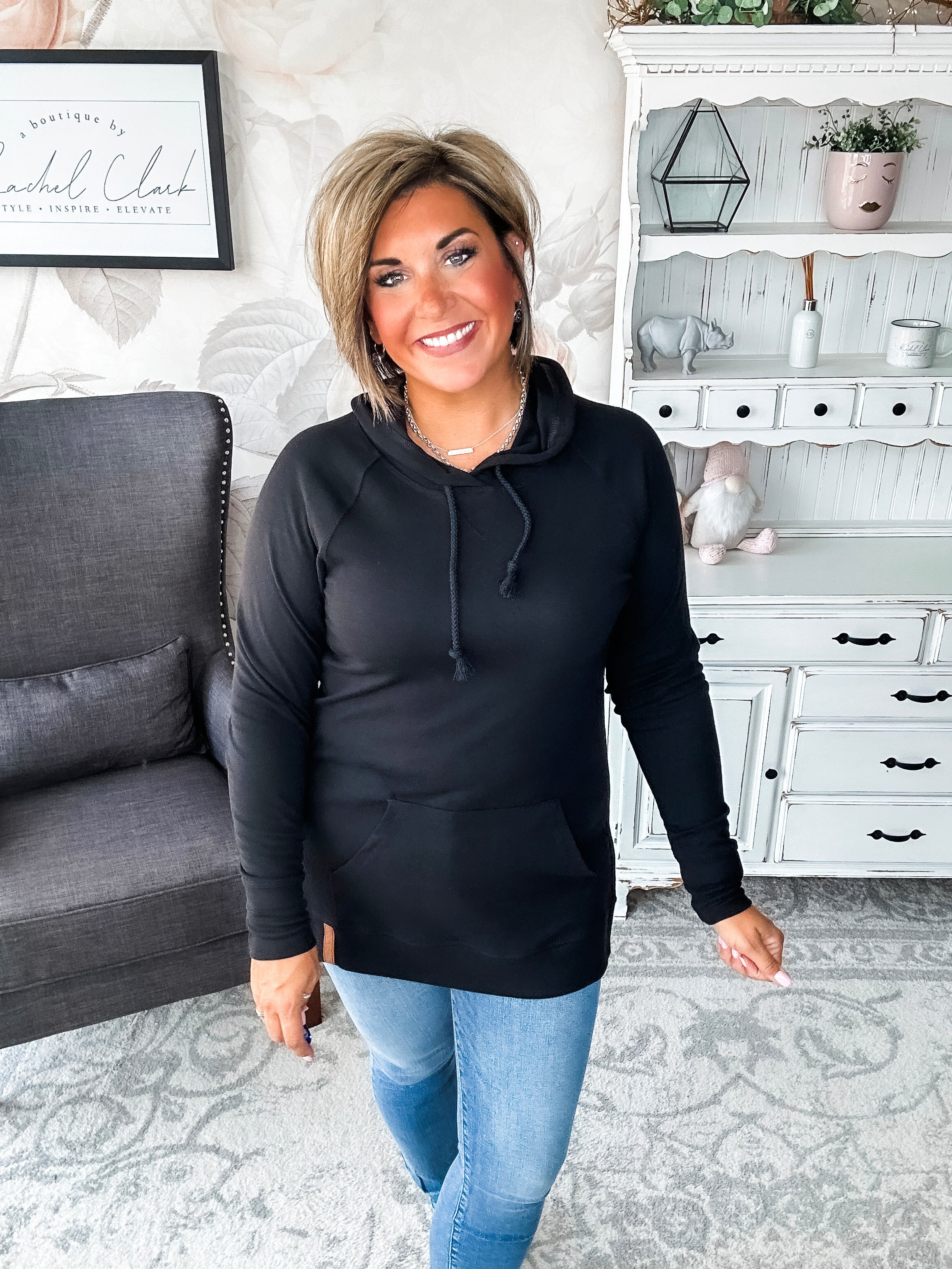 Ampersand Avenue SideSlit Hoodie - Blackout