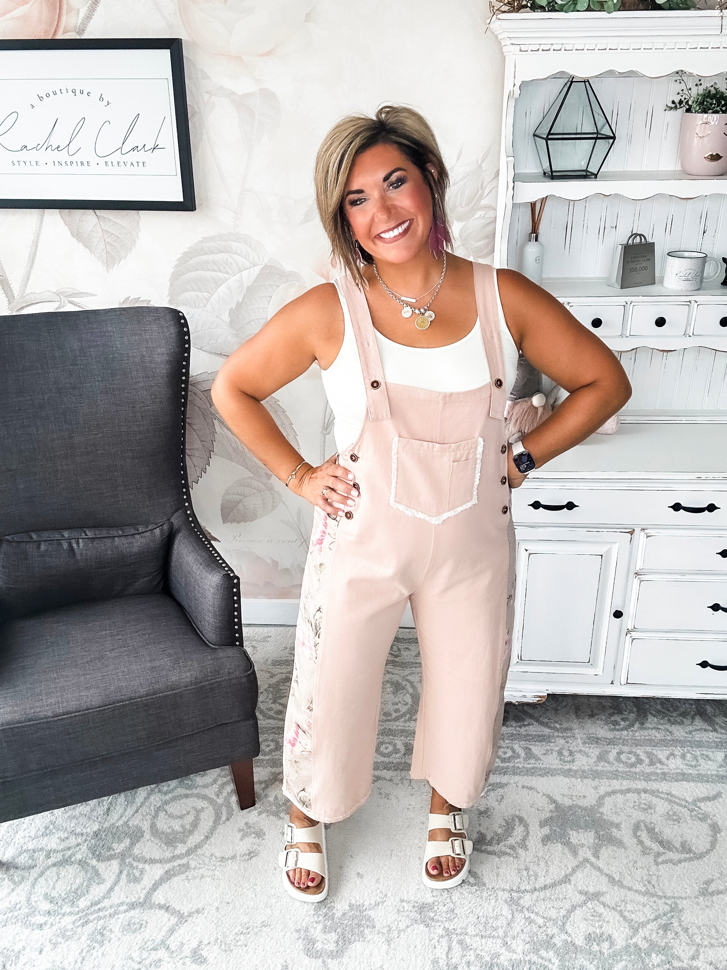 Sweet Symphony Floral Overalls