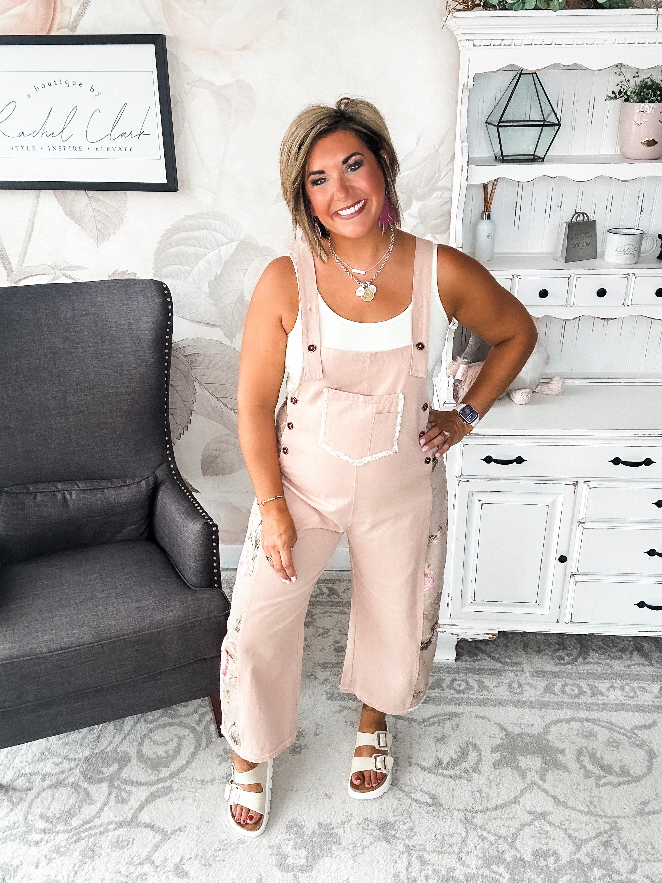 Sweet Symphony Floral Overalls