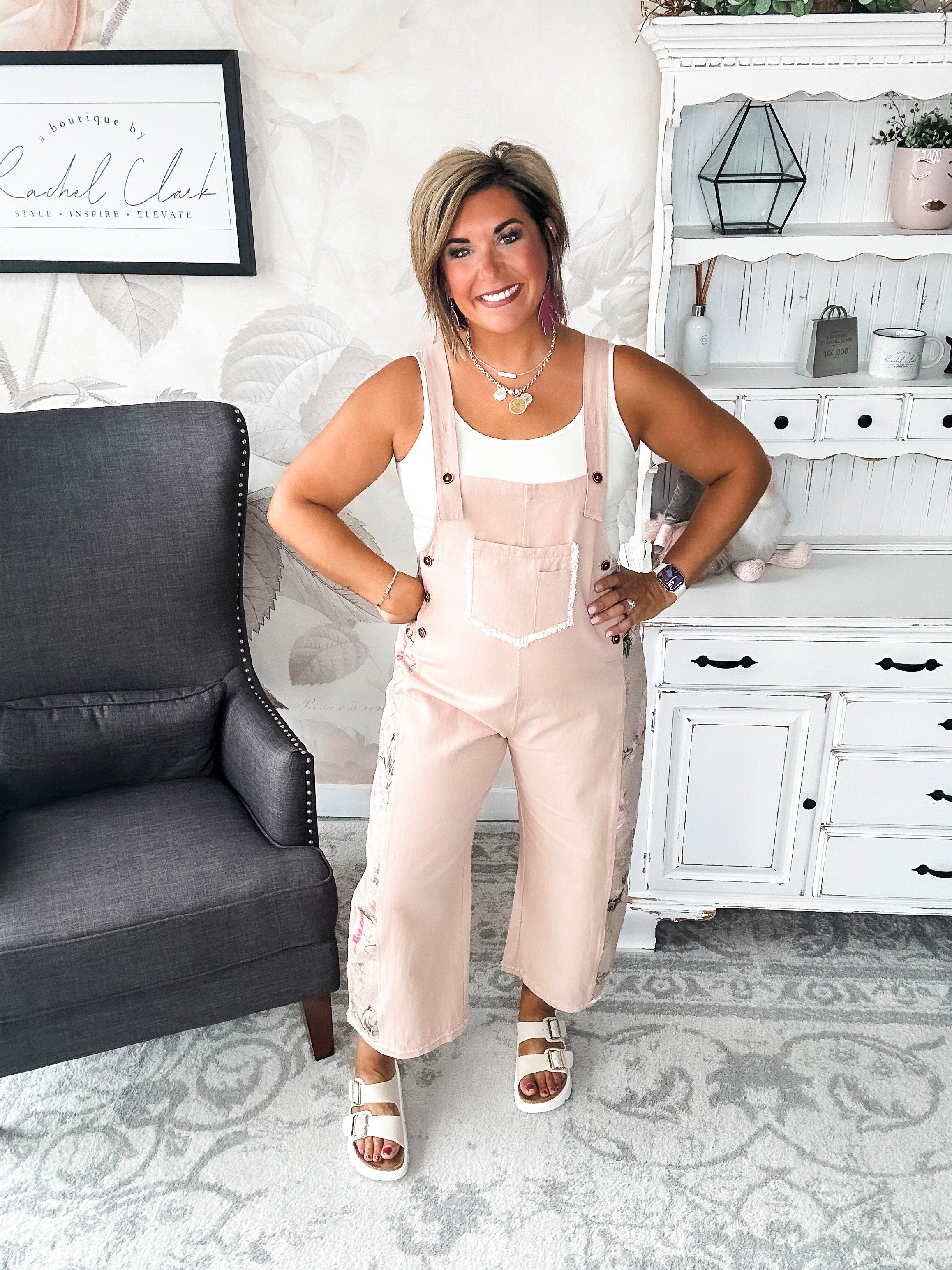 Sweet Symphony Floral Overalls