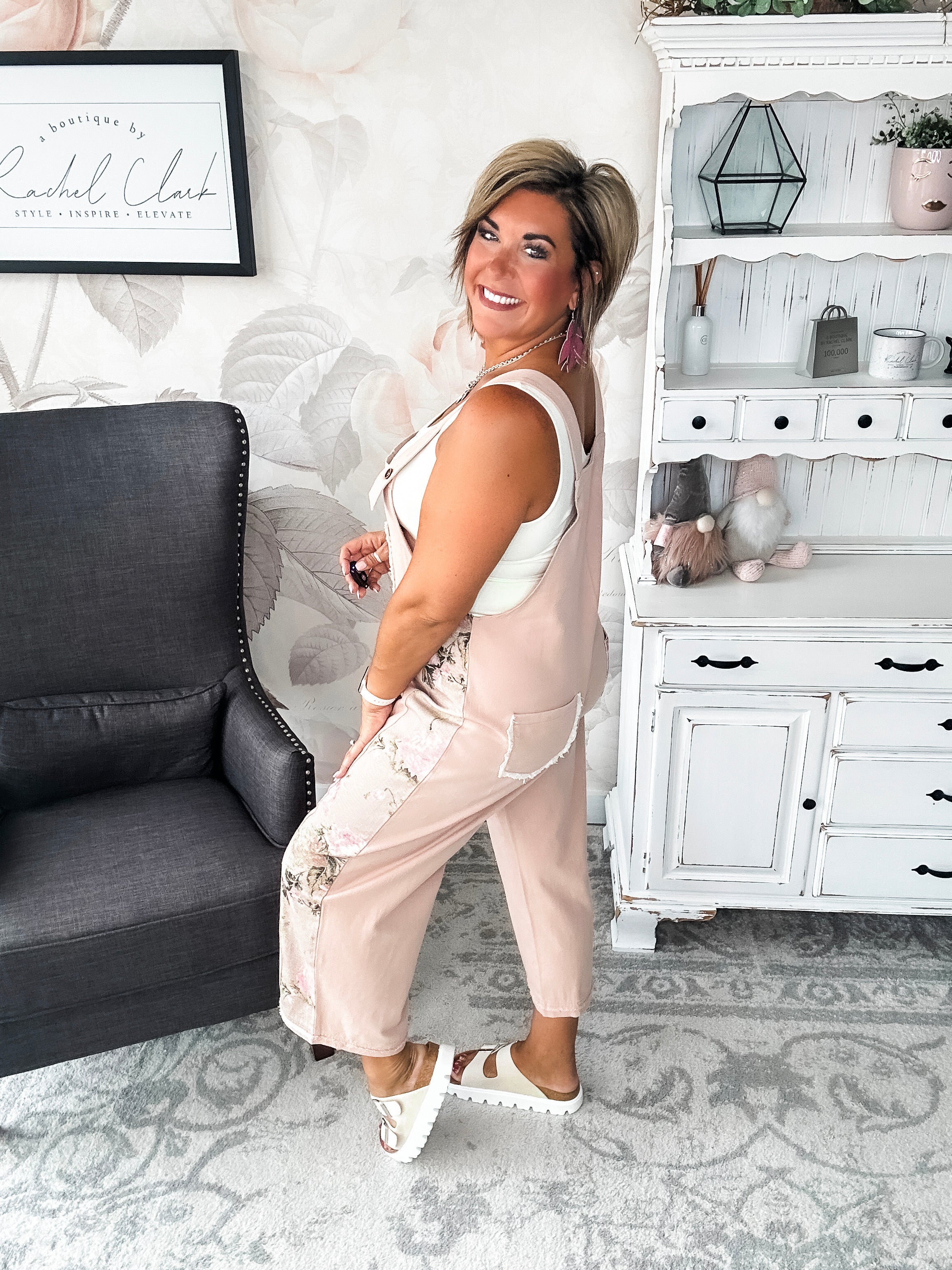 Sweet Symphony Floral Overalls