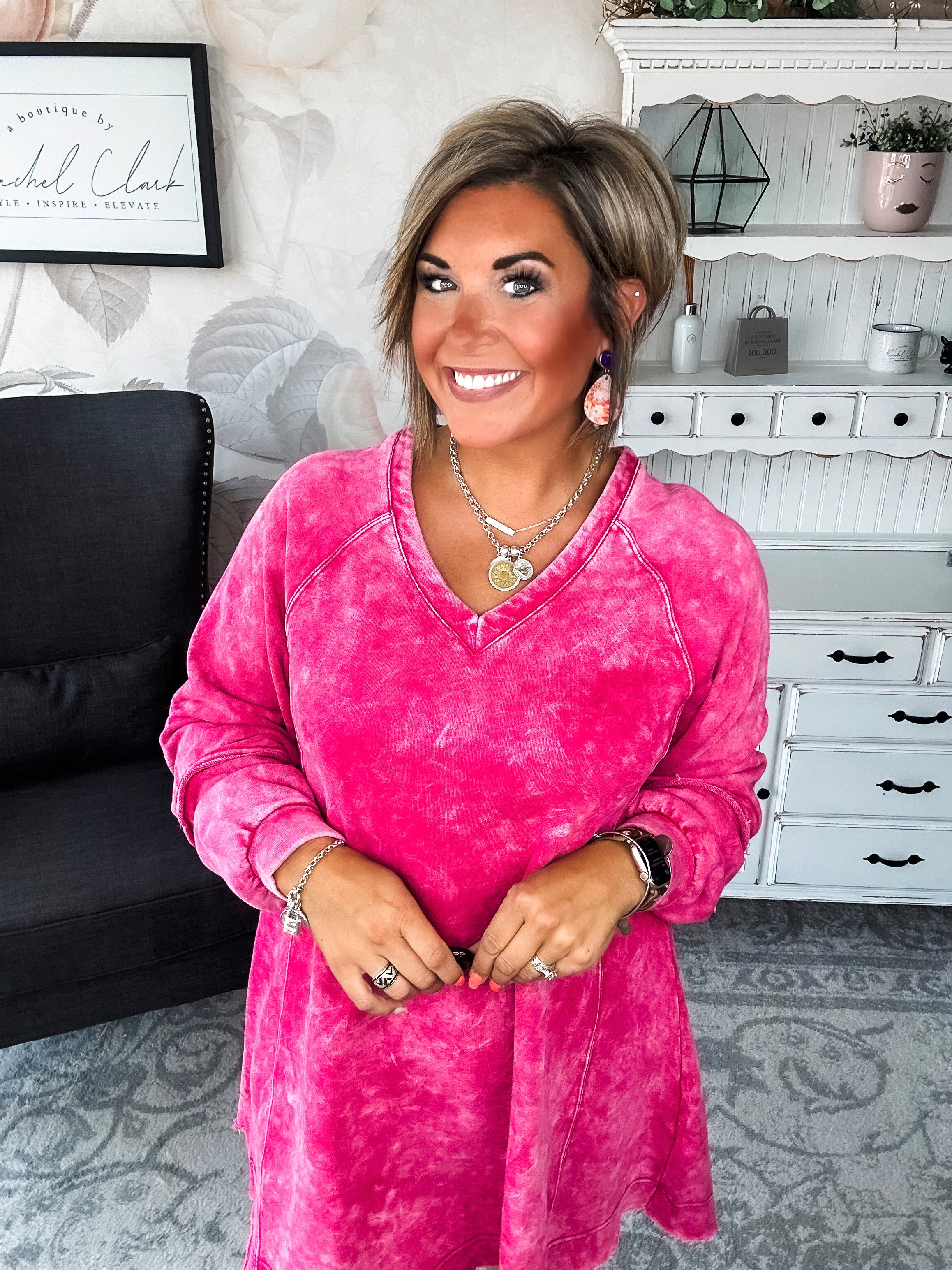 They All Made It Shift Dress - Magenta