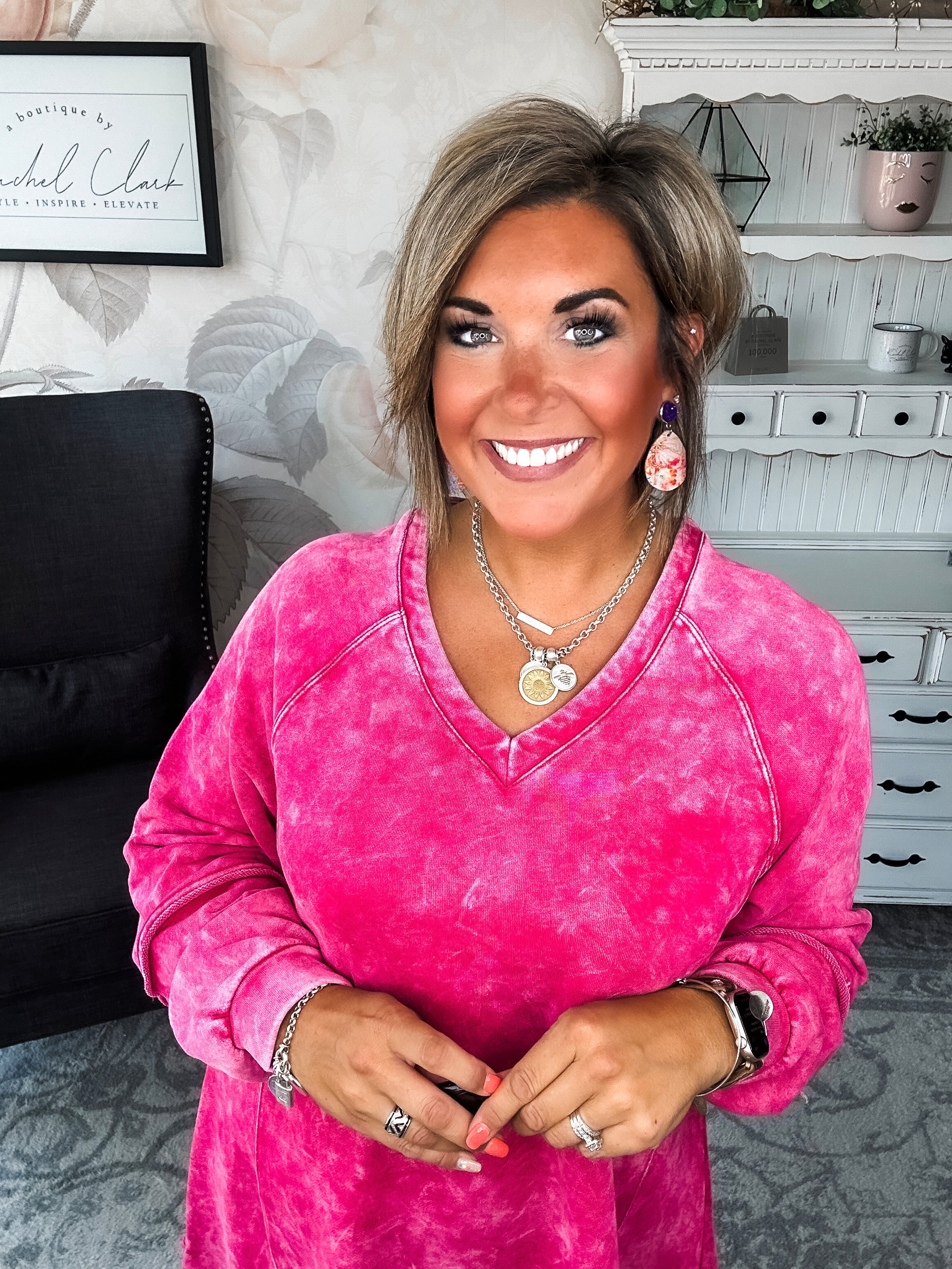 They All Made It Shift Dress - Magenta