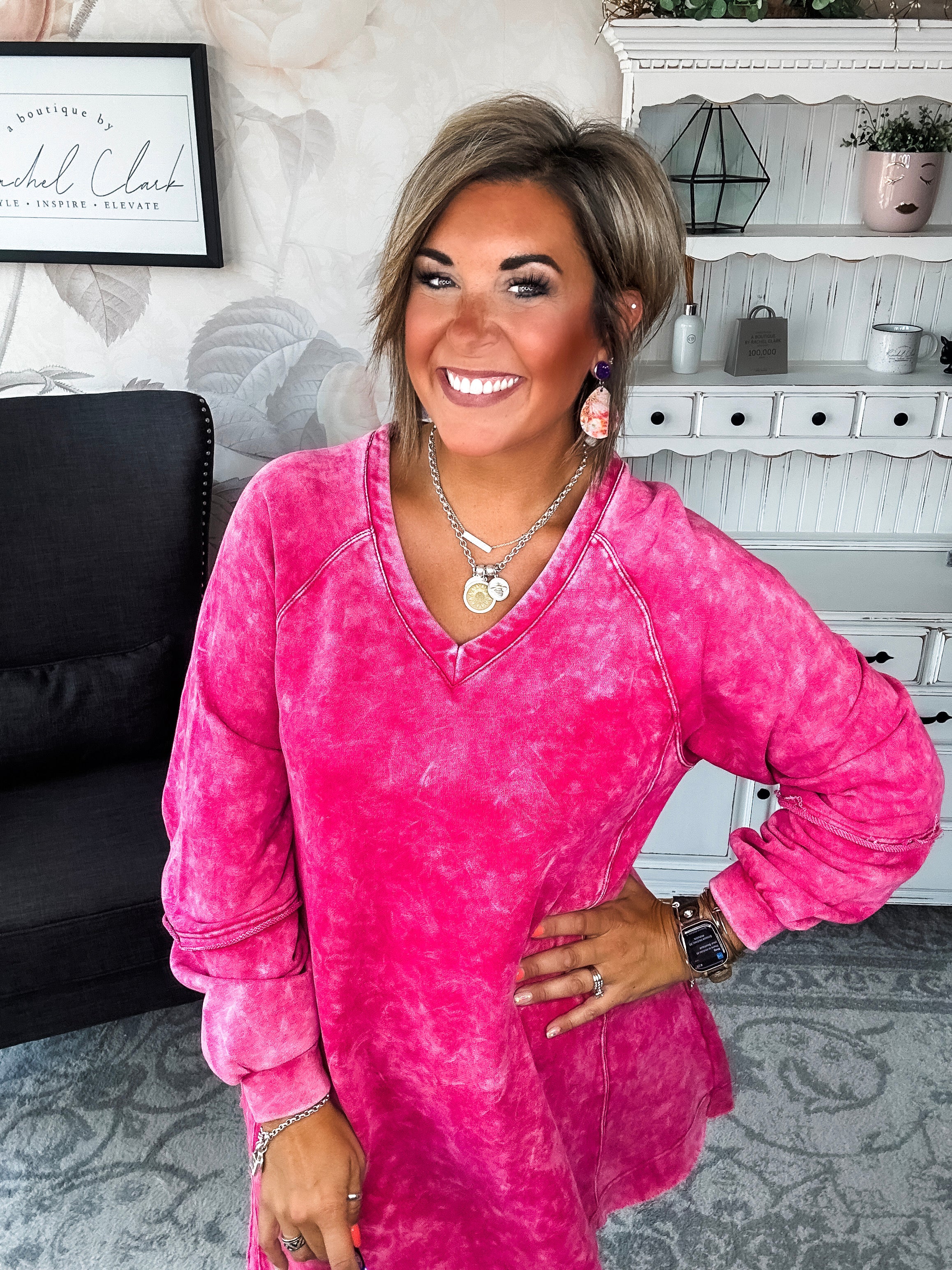 They All Made It Shift Dress - Magenta