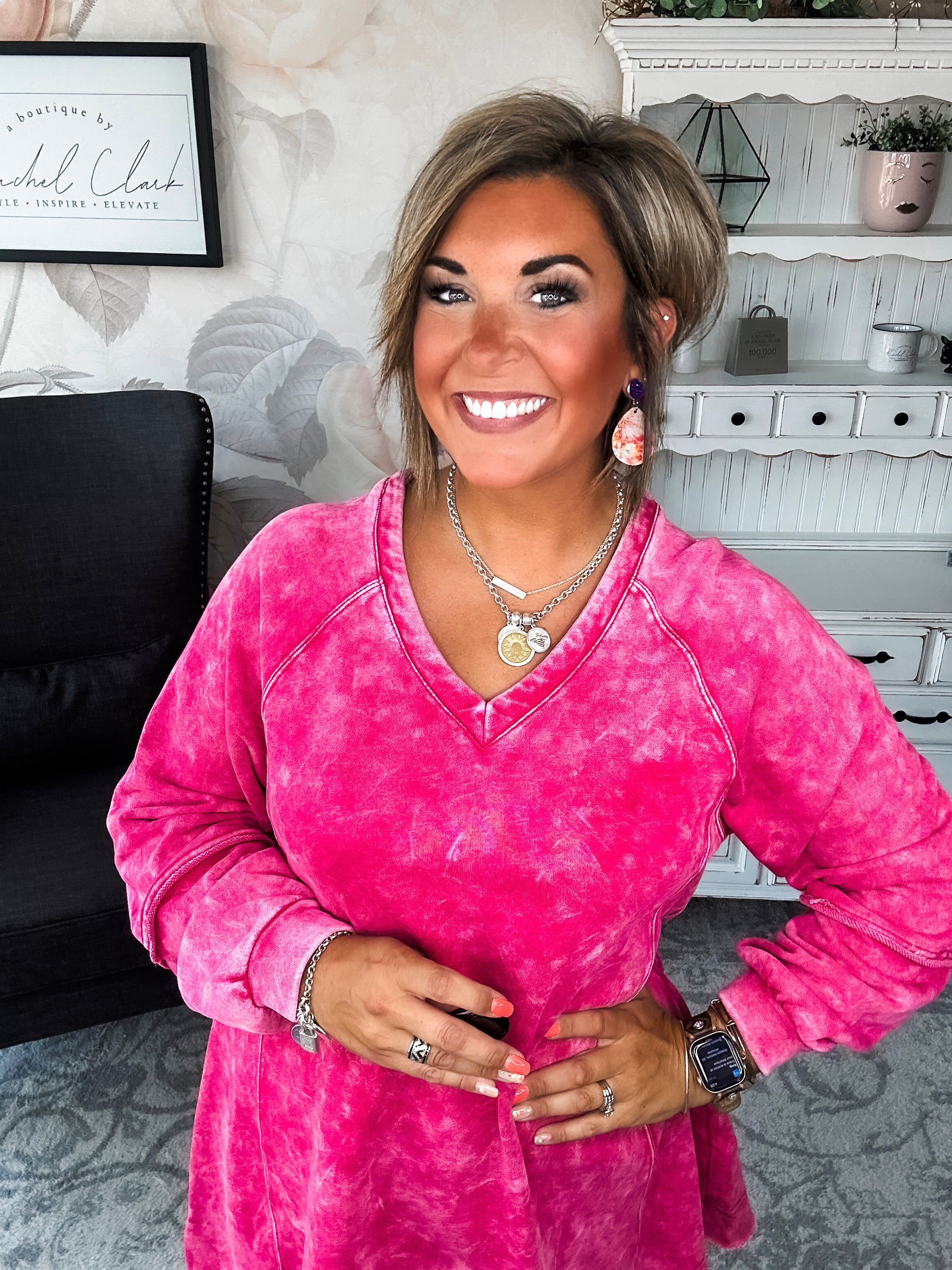 They All Made It Shift Dress - Magenta