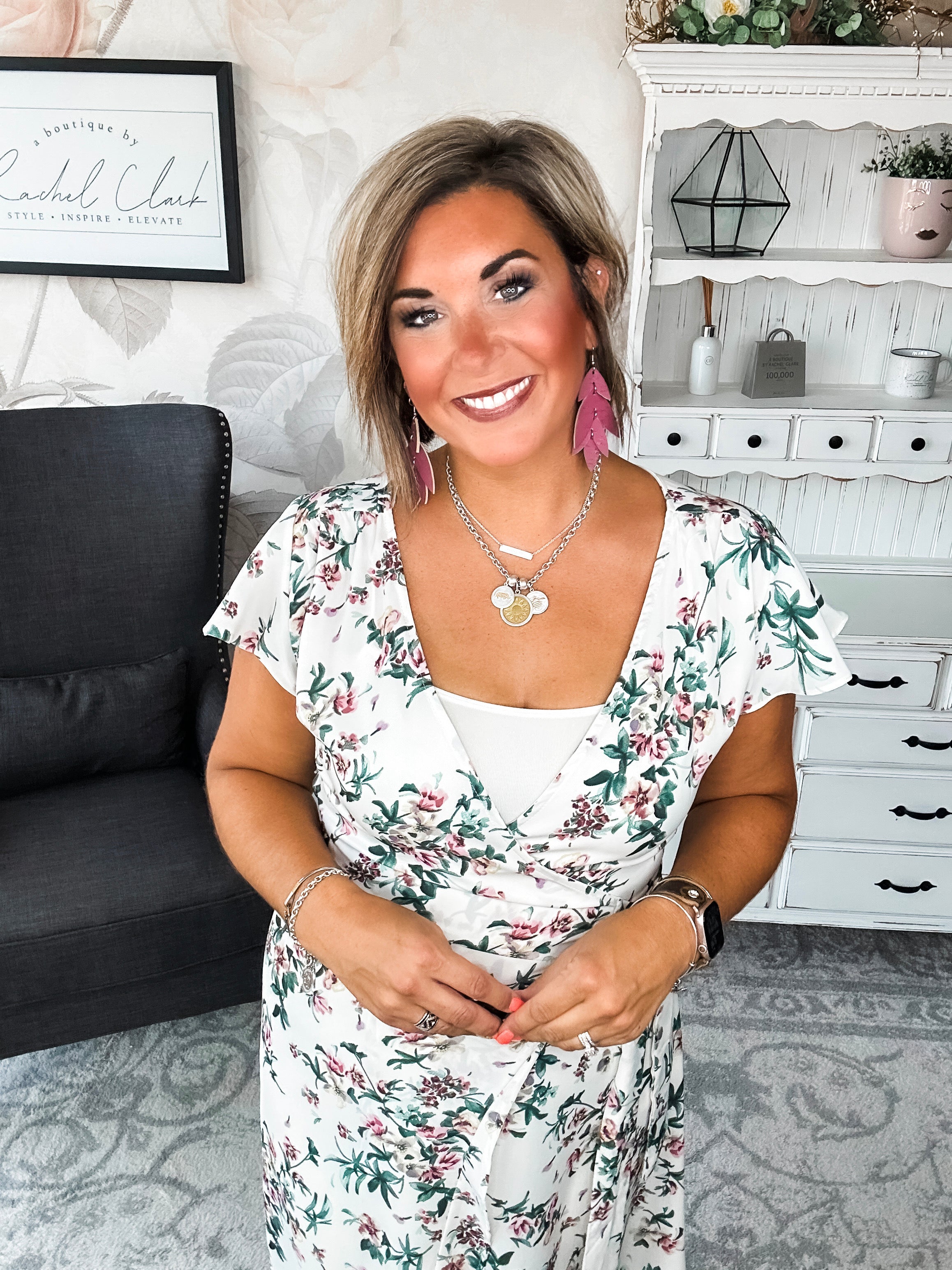 Stay With Me Forever Floral Dress - Cream