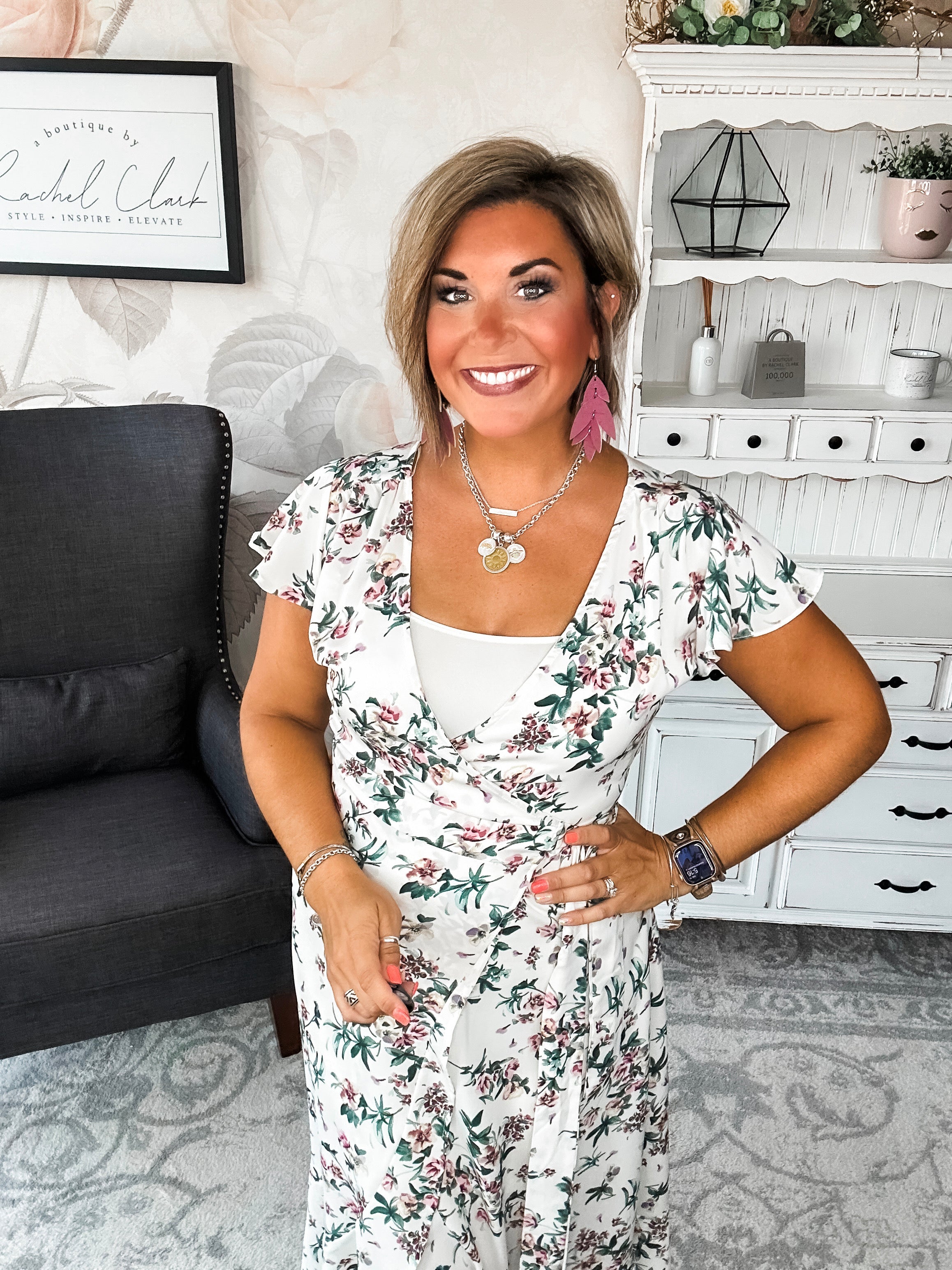 Stay With Me Forever Floral Dress - Cream