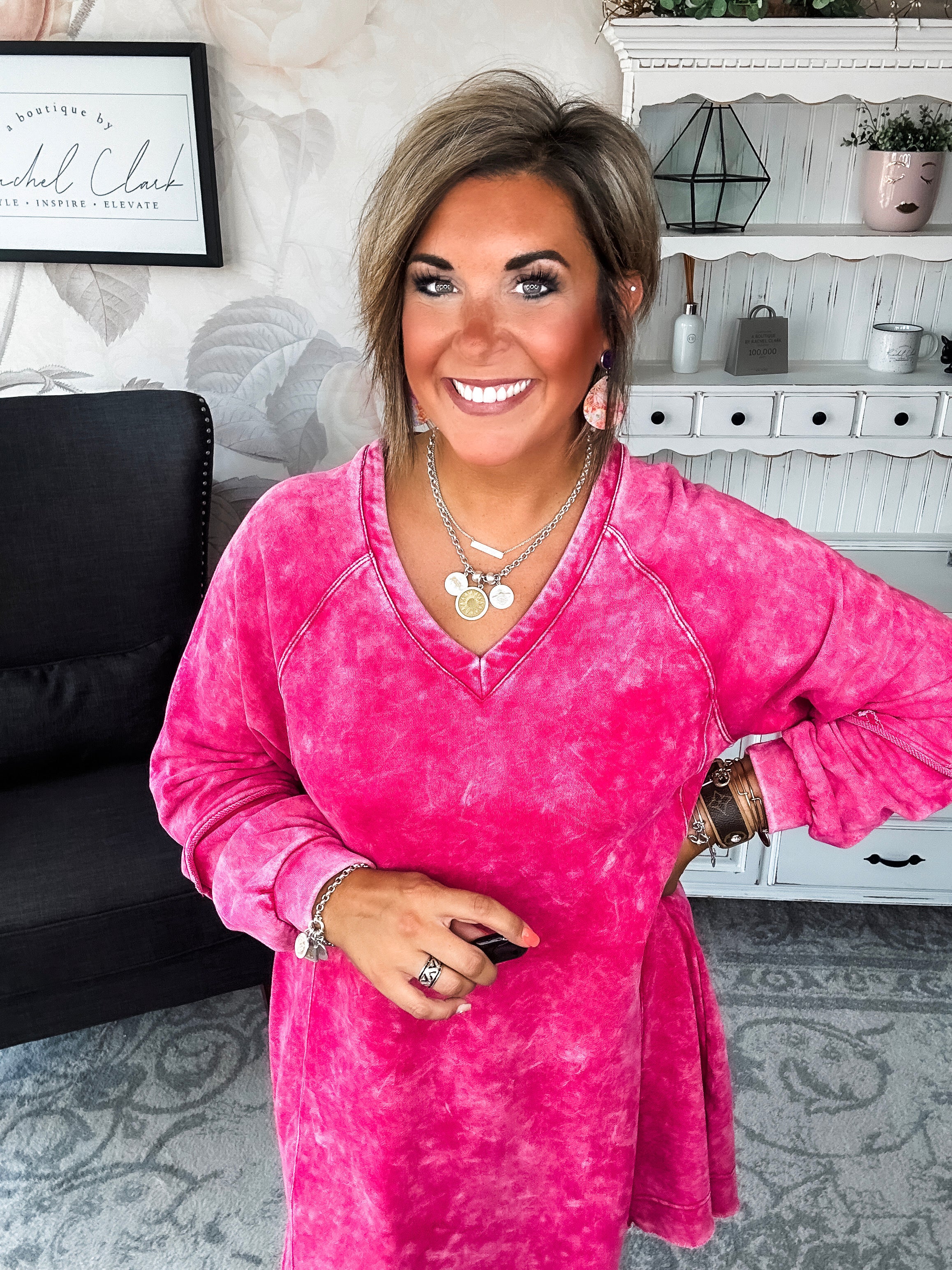 They All Made It Shift Dress - Magenta