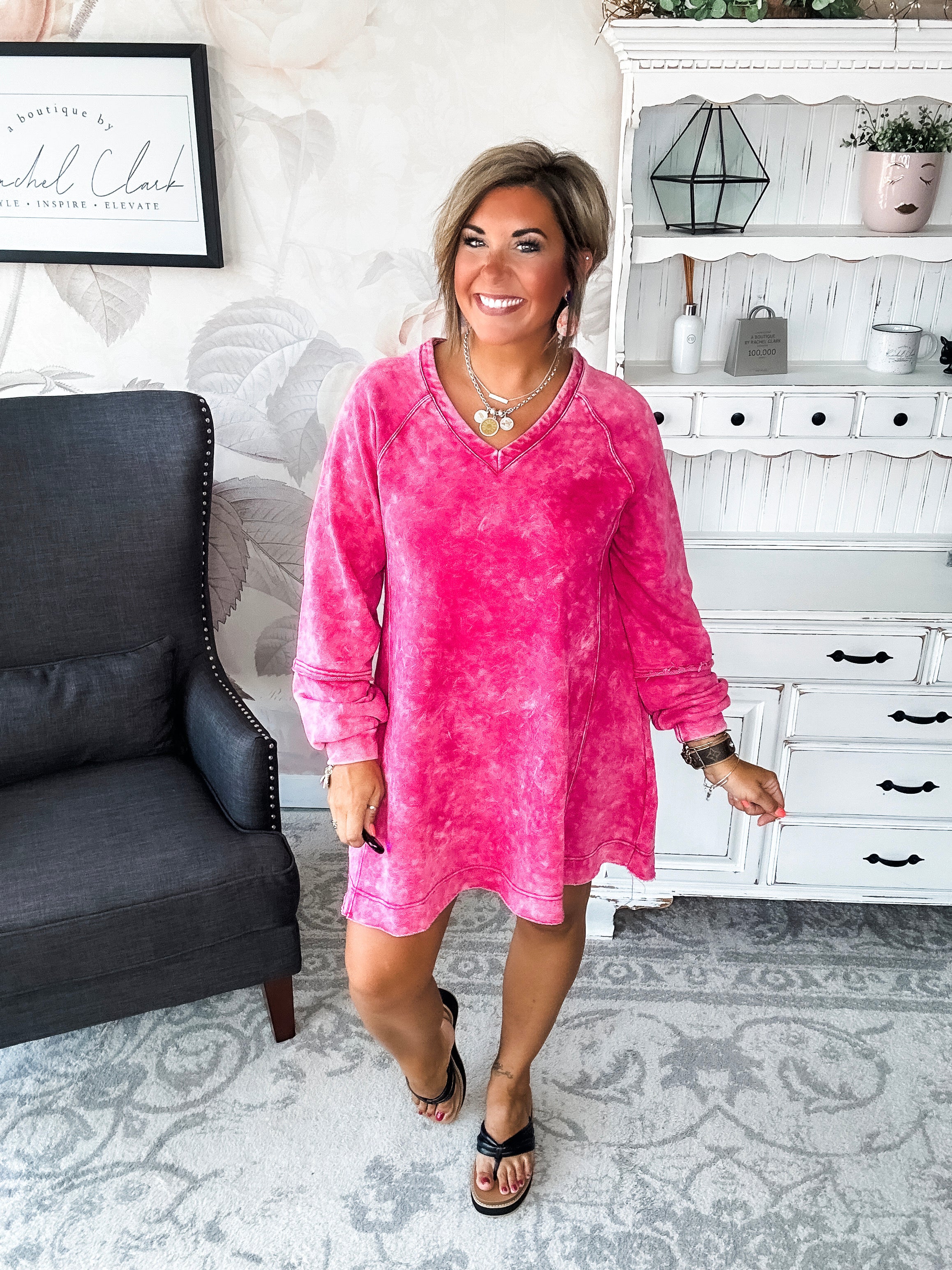 They All Made It Shift Dress - Magenta