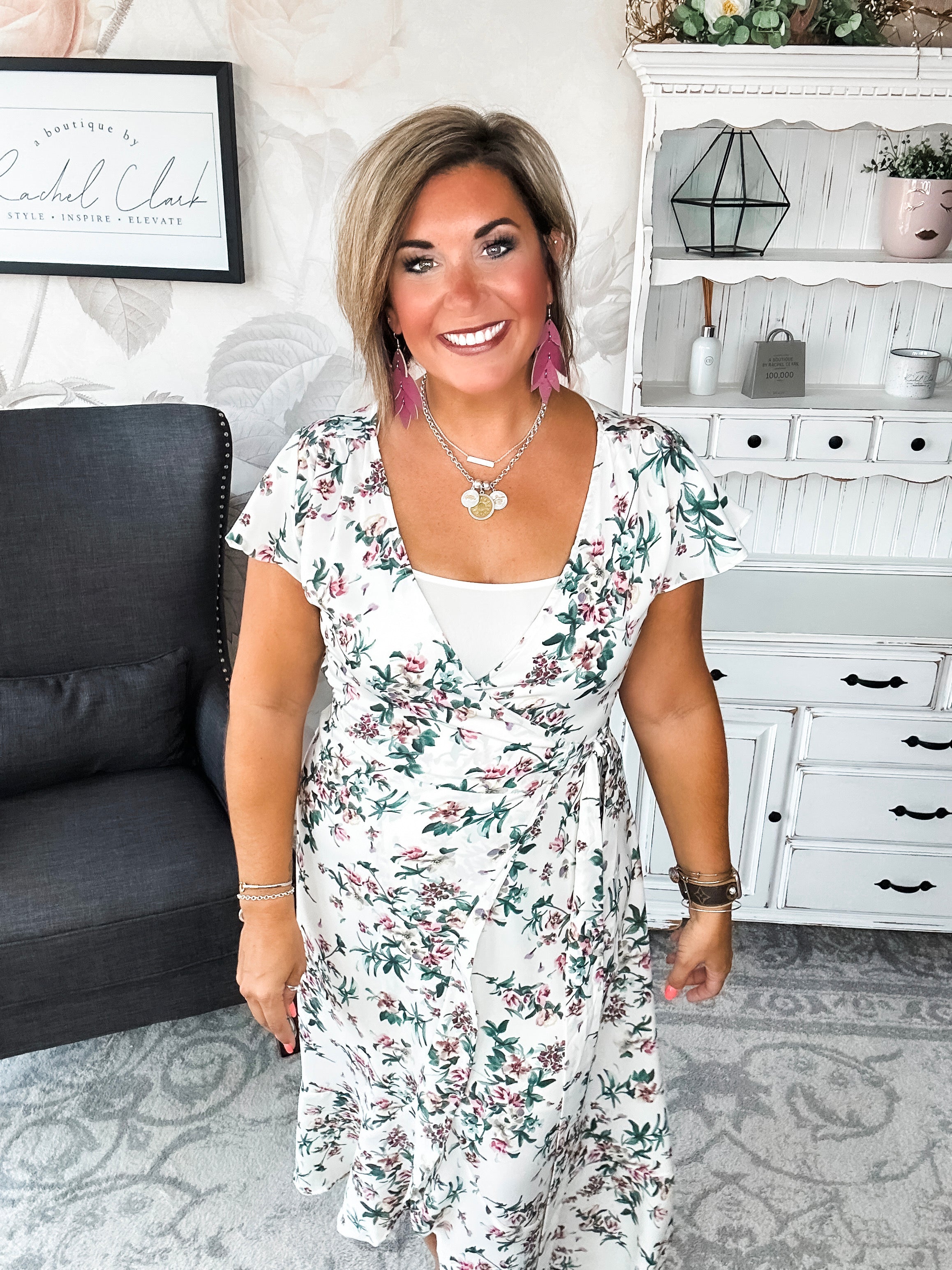 Stay With Me Forever Floral Dress - Cream