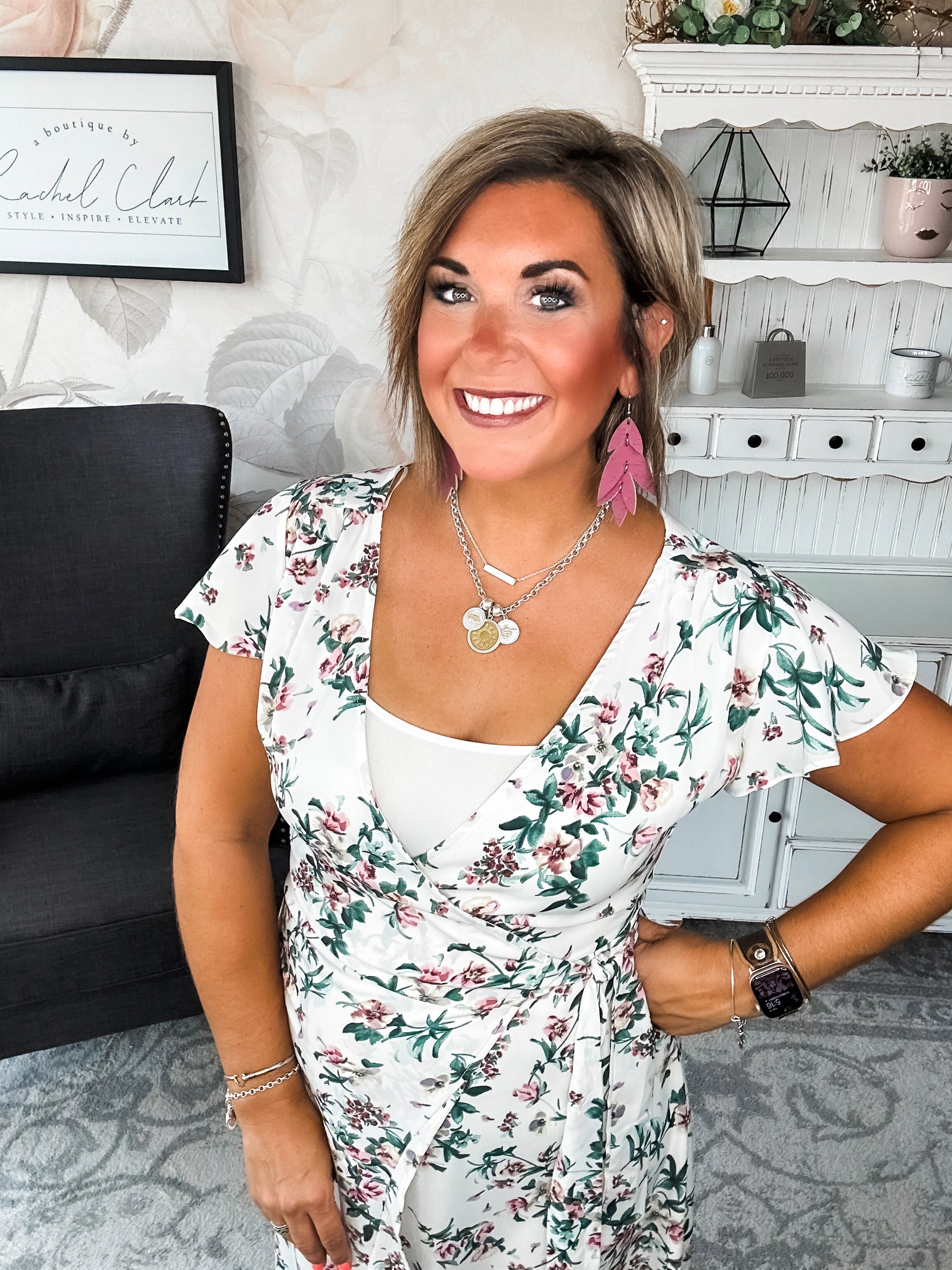 Stay With Me Forever Floral Dress - Cream