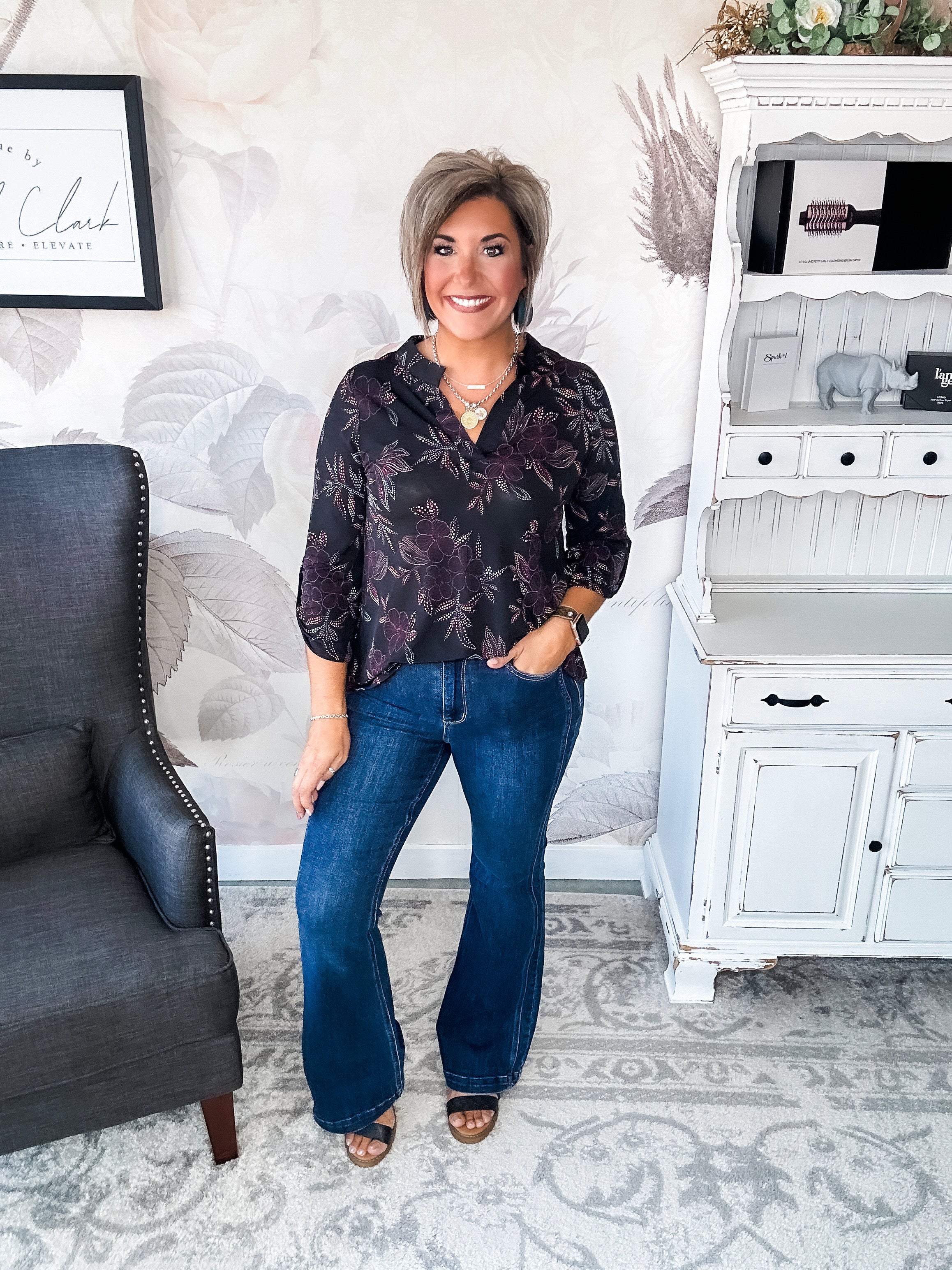 Figure It Out Top - Black Multi