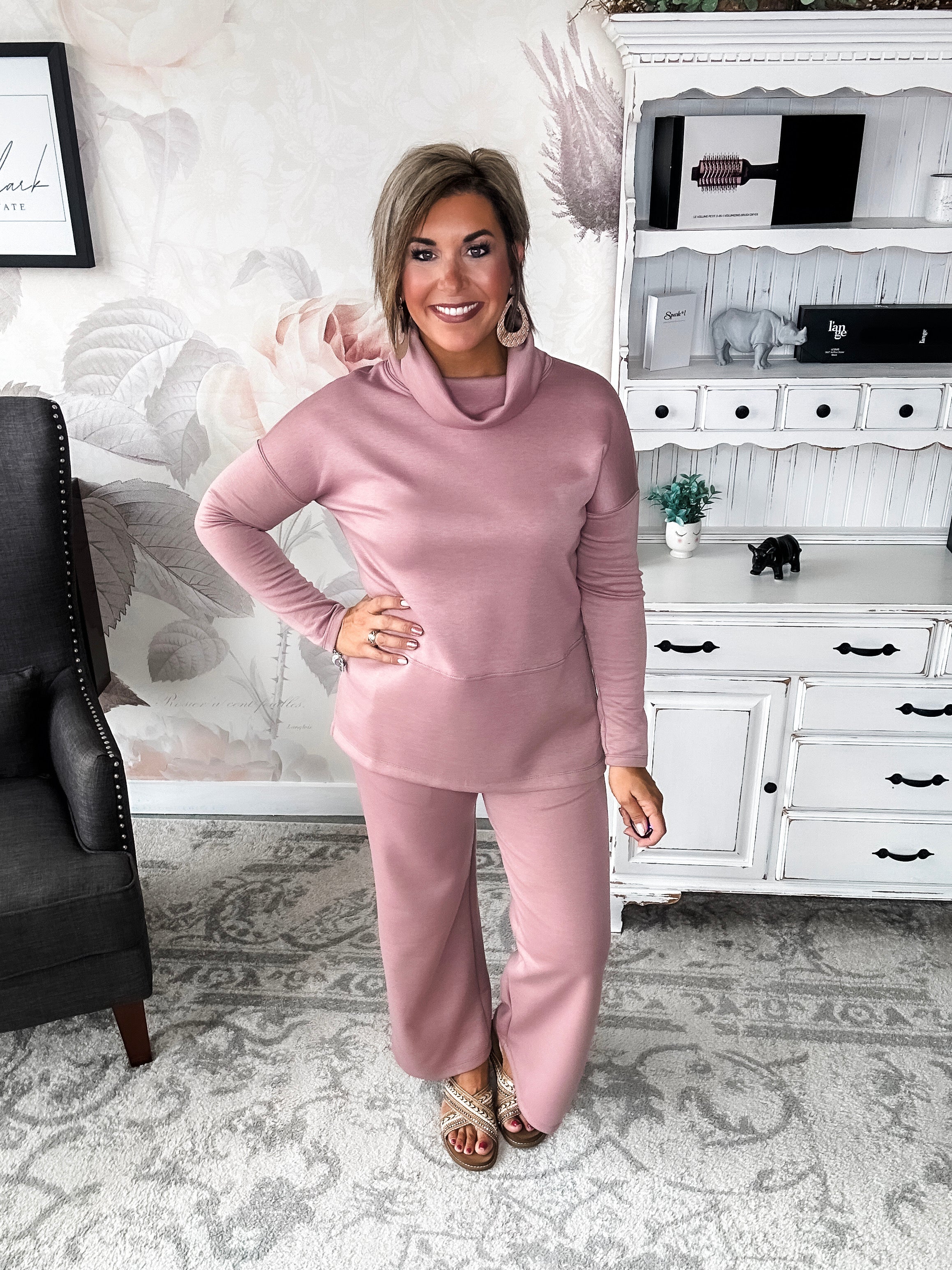 Cozy On The Weekend Cowlneck - Mauve