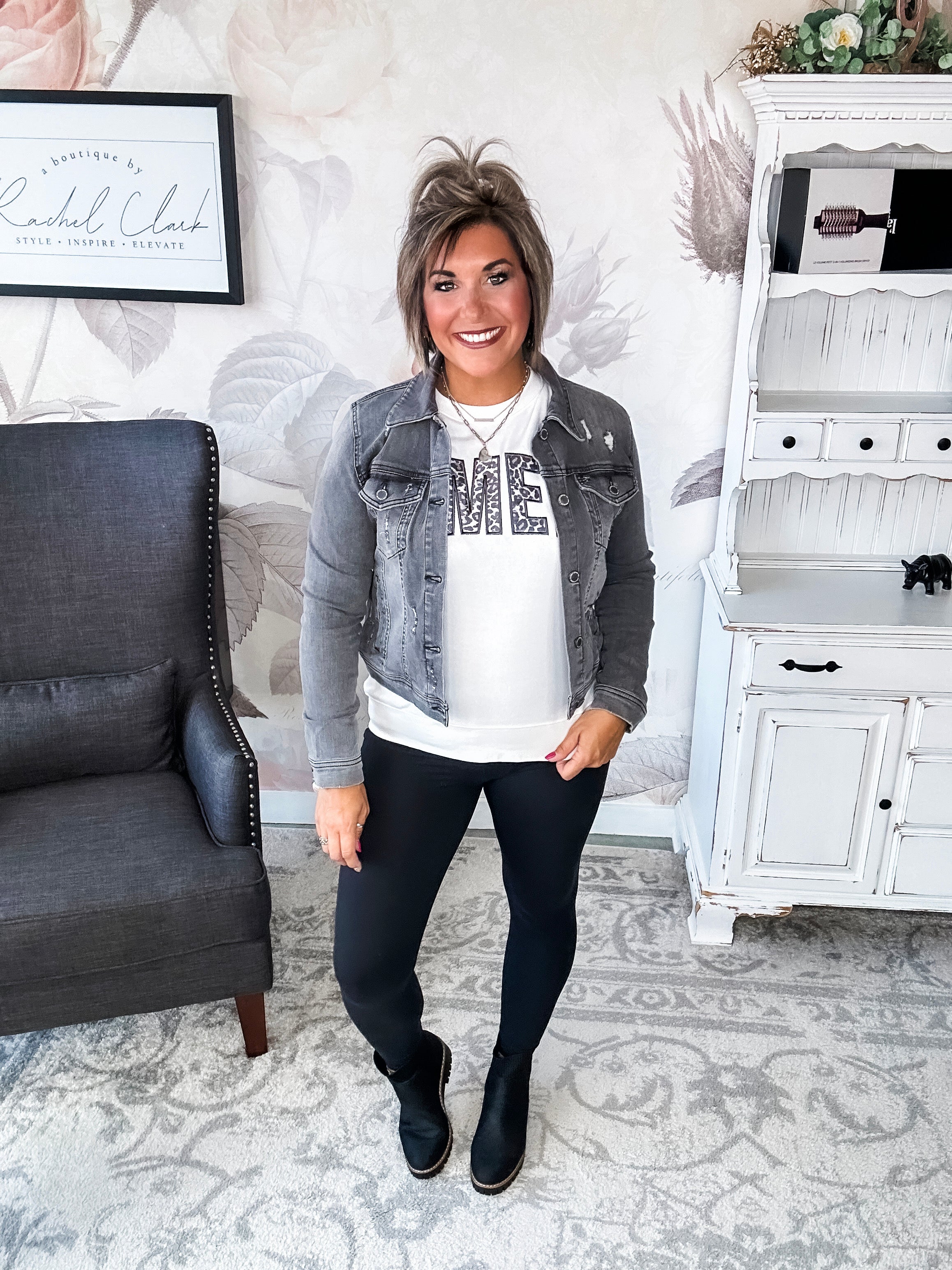 In A Flash Light Grey Jean Jacket