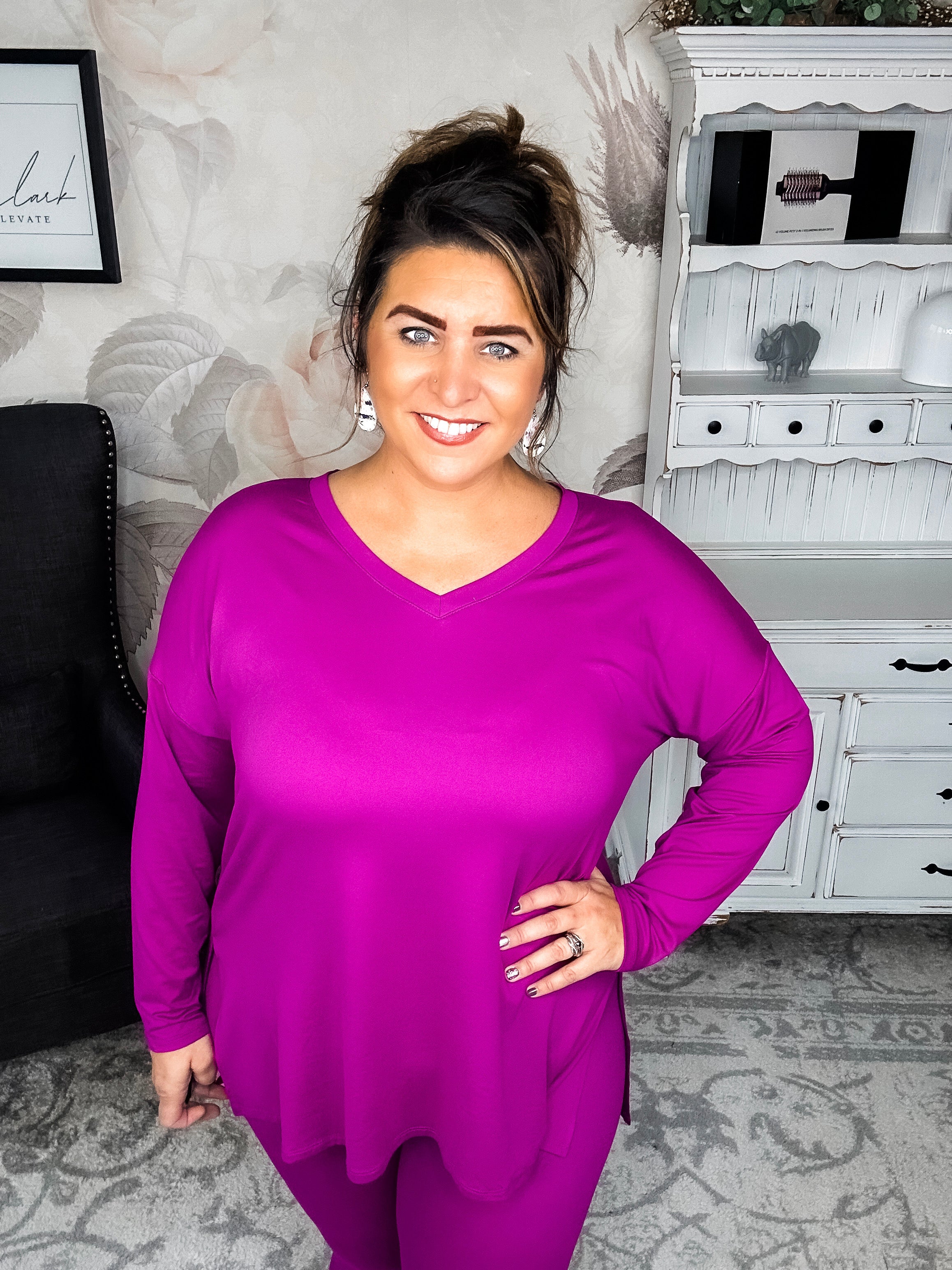 You Can't Resist This Lounge Set - Plum