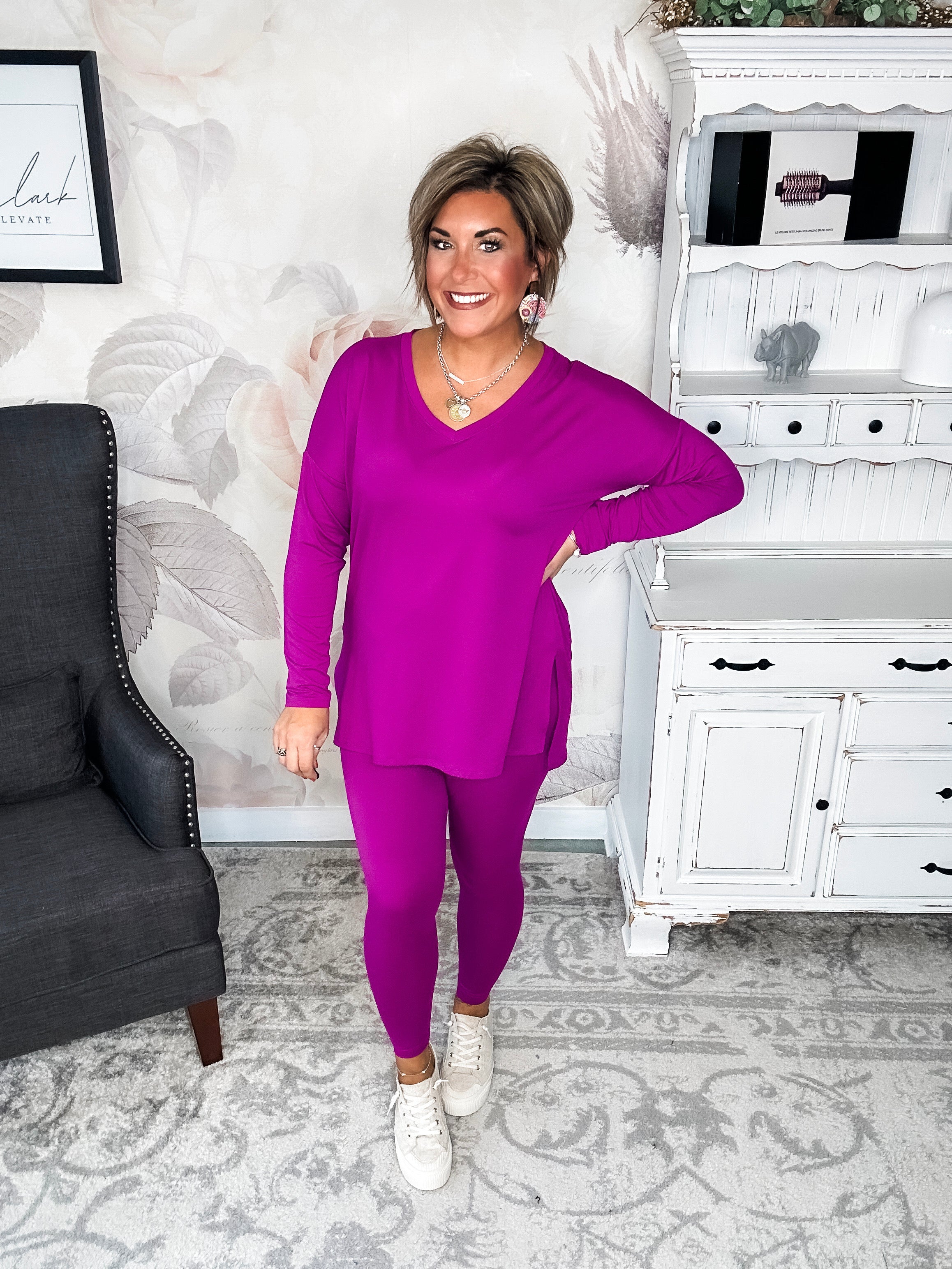 You Can't Resist This Lounge Set - Plum