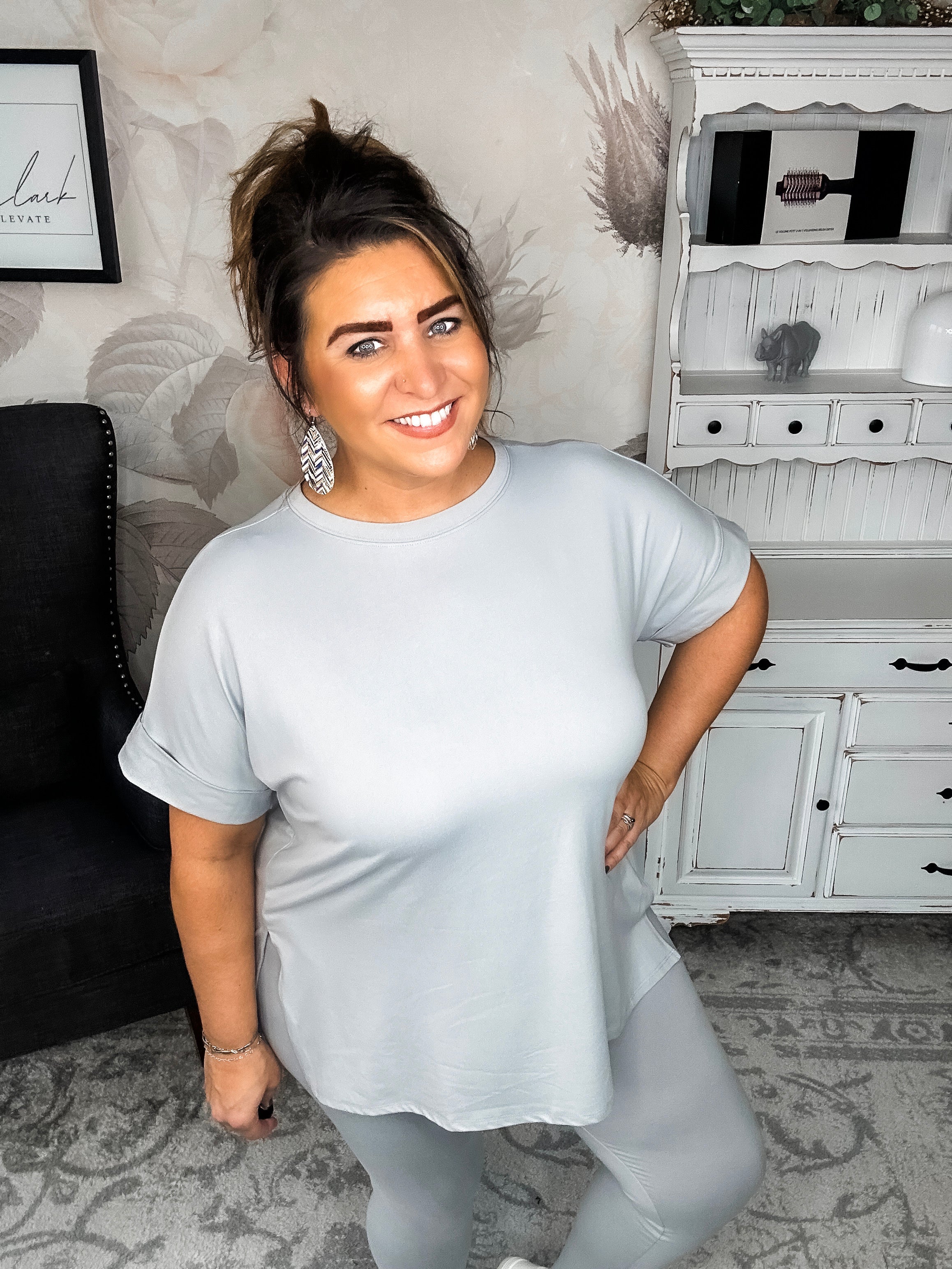 What You've Been Waiting For Lounge Set - Light Grey