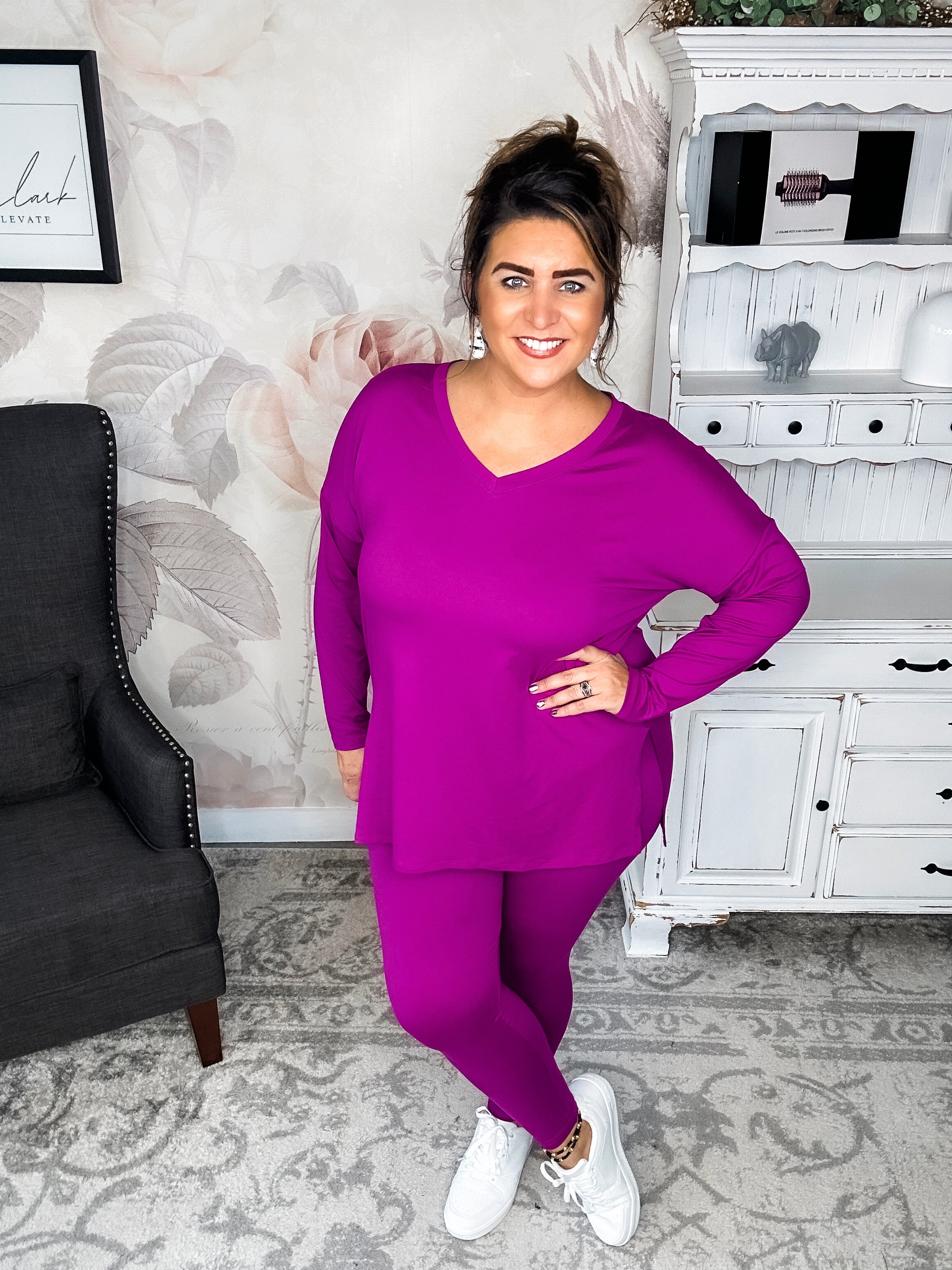 You Can't Resist This Lounge Set - Plum